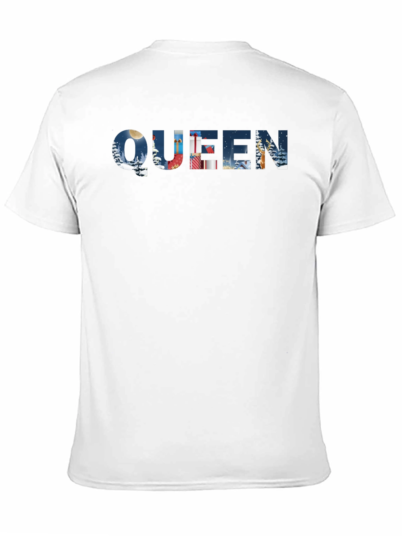 Queen Winter Scene Black T-Shirt