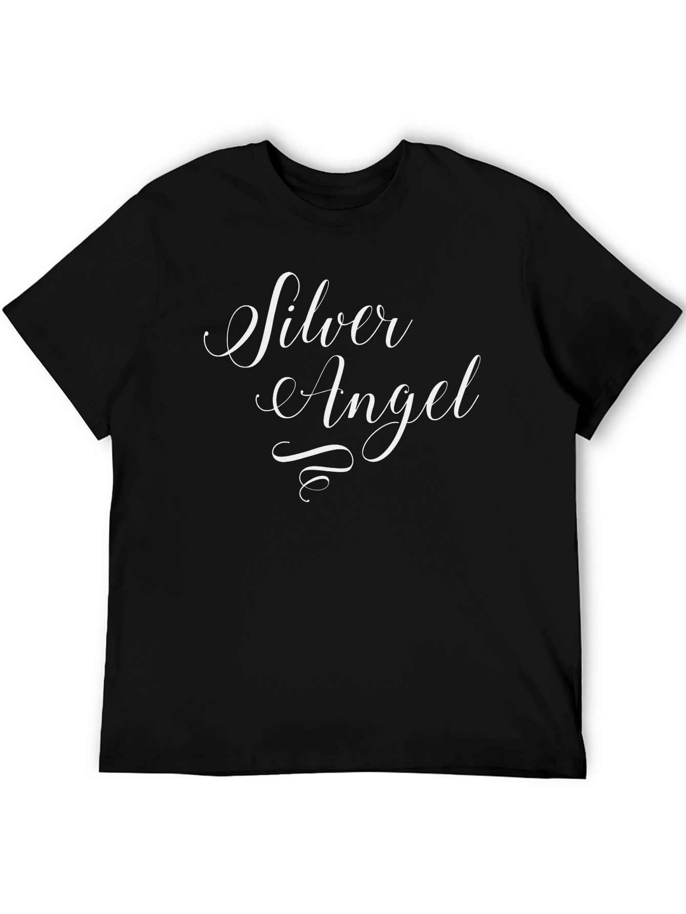 Silver Angel Graphic Black T-Shirt
