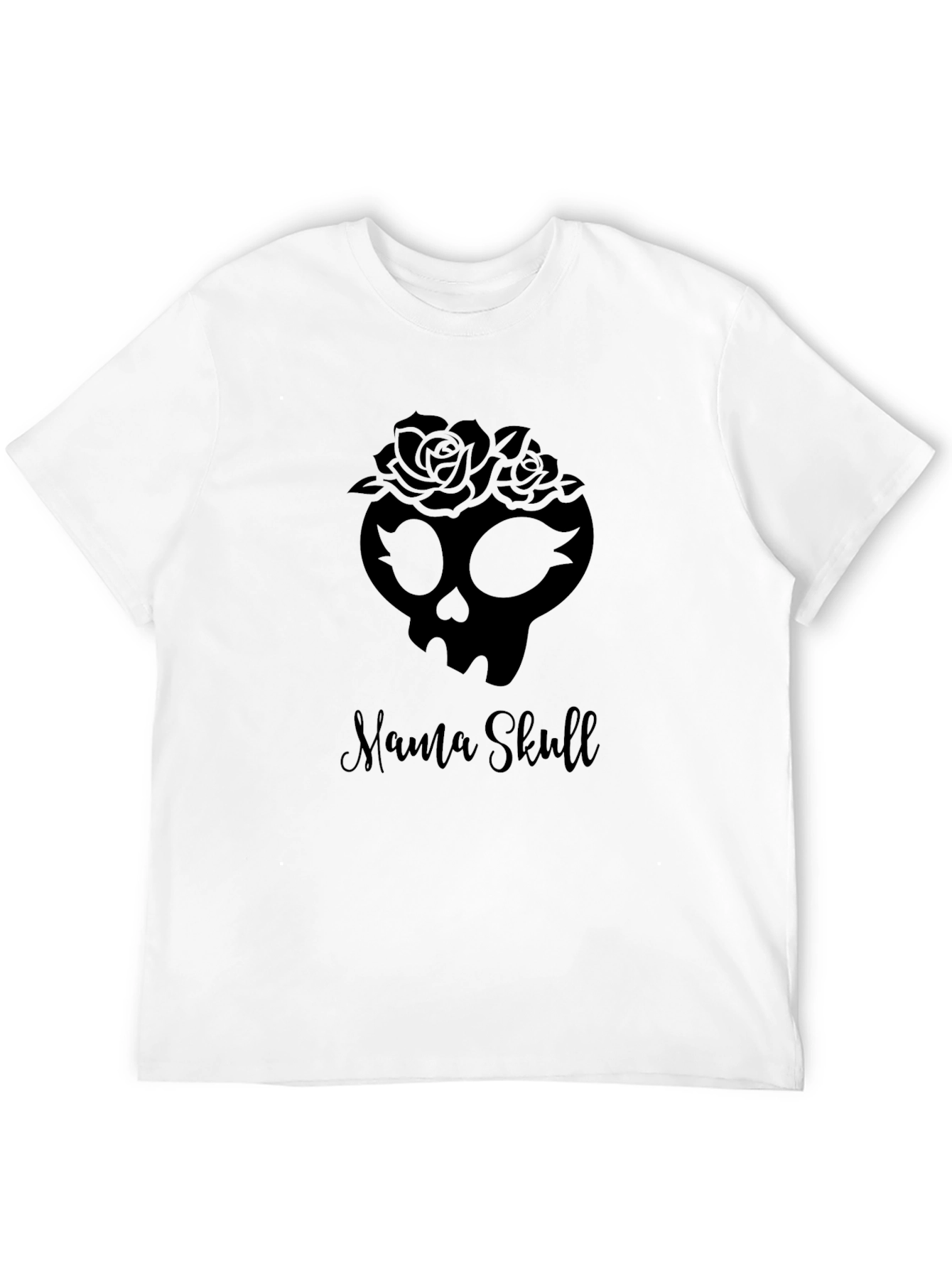 Mama Skull Graphic Tee - Black Cotton T-Shirt