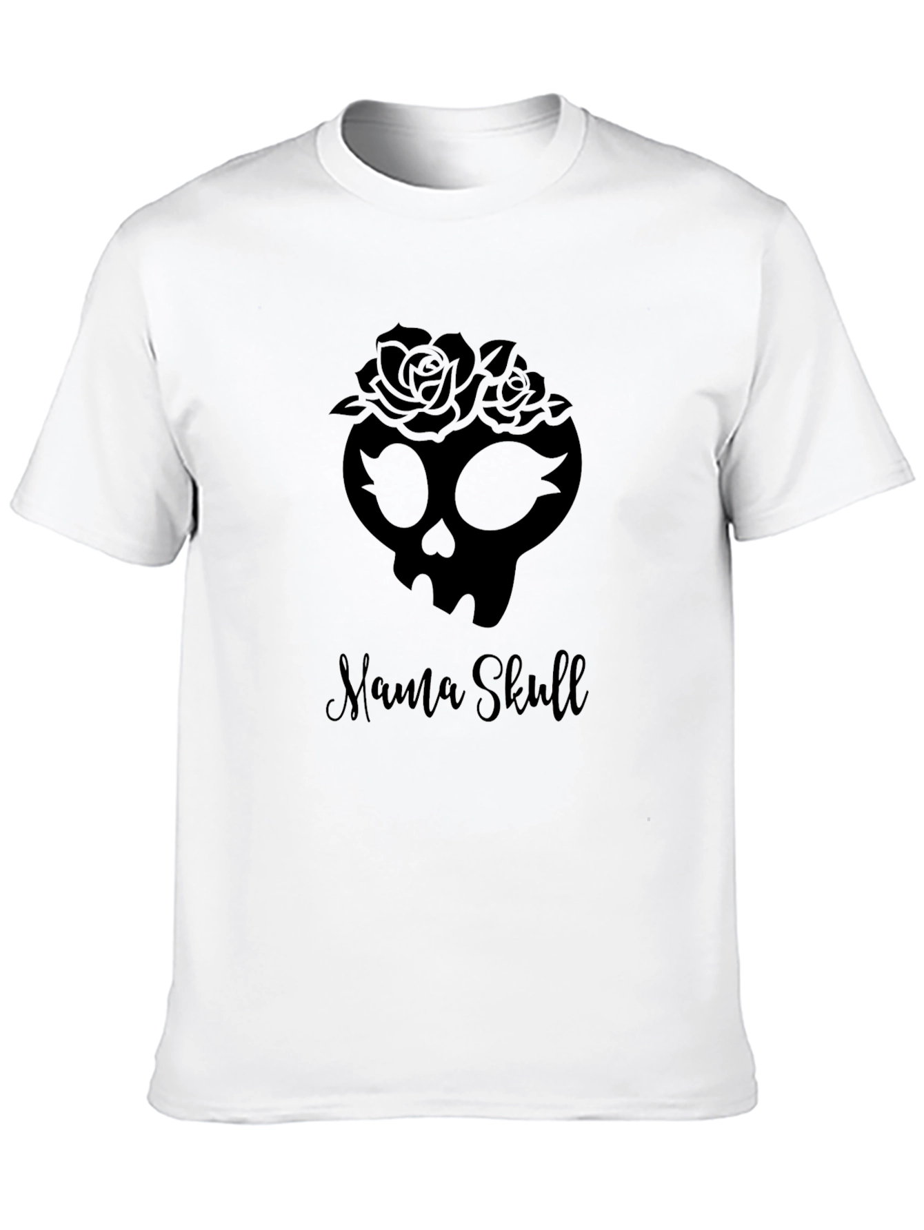 Mama Skull Graphic Tee - Black Cotton T-Shirt