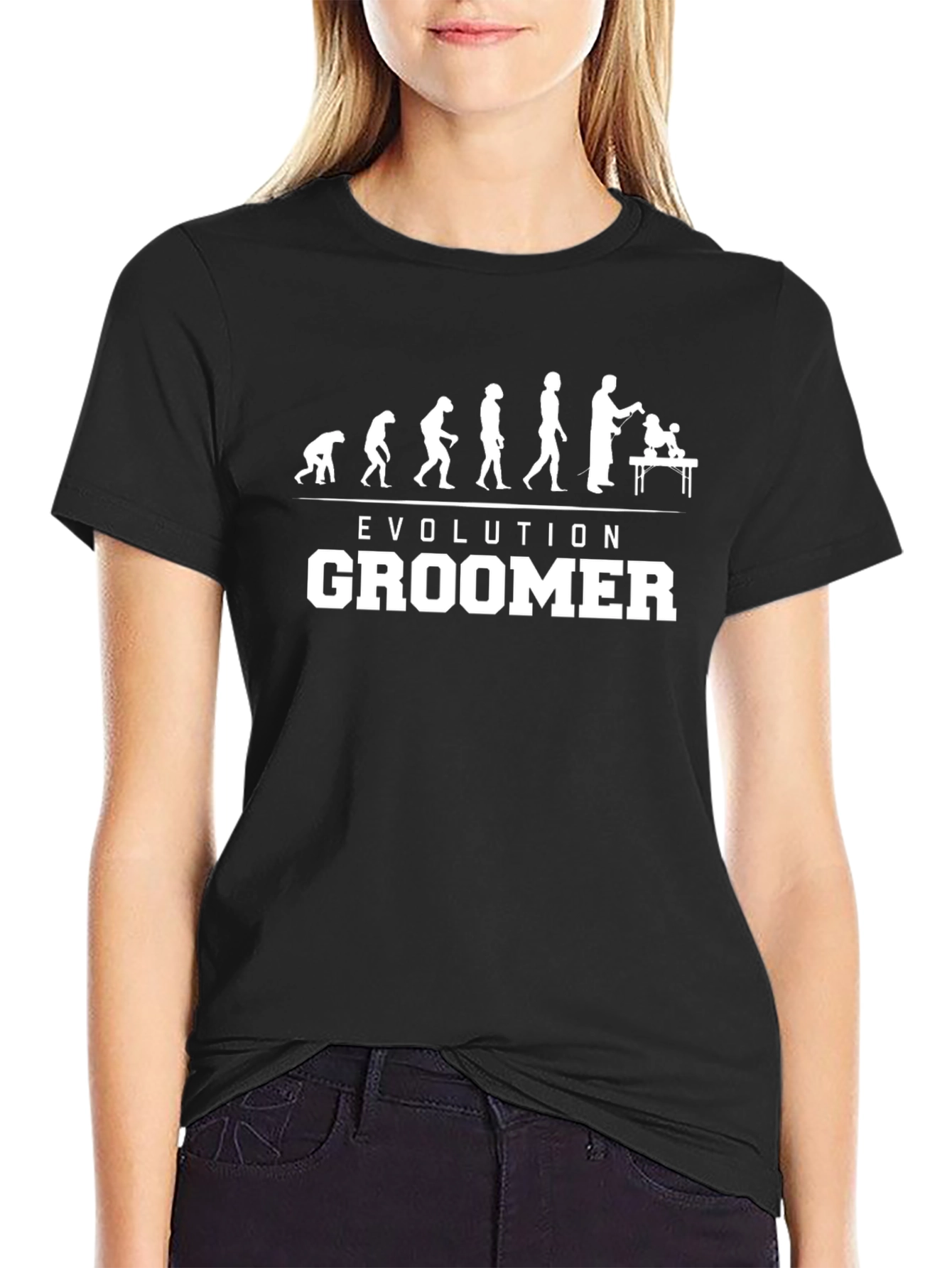 Evolution Groomer Black T-Shirt - Human to Dog Groomer