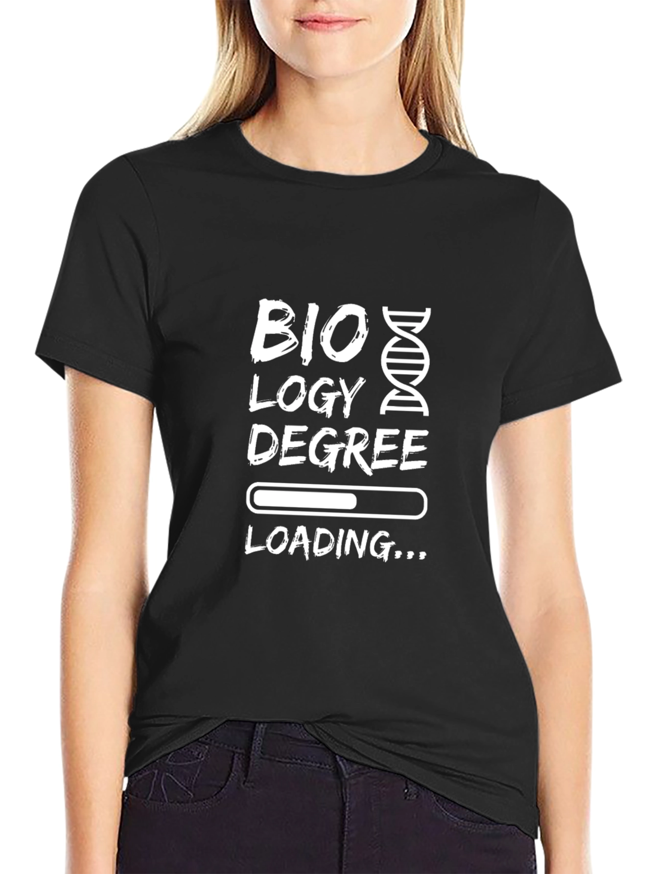 Biology Degree Loading T-Shirt - Black