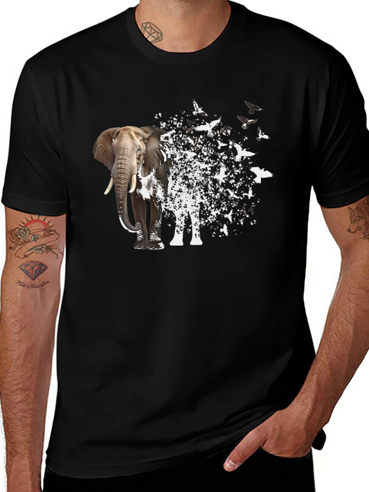 Elephant to Bird Transformation Graphic Tee