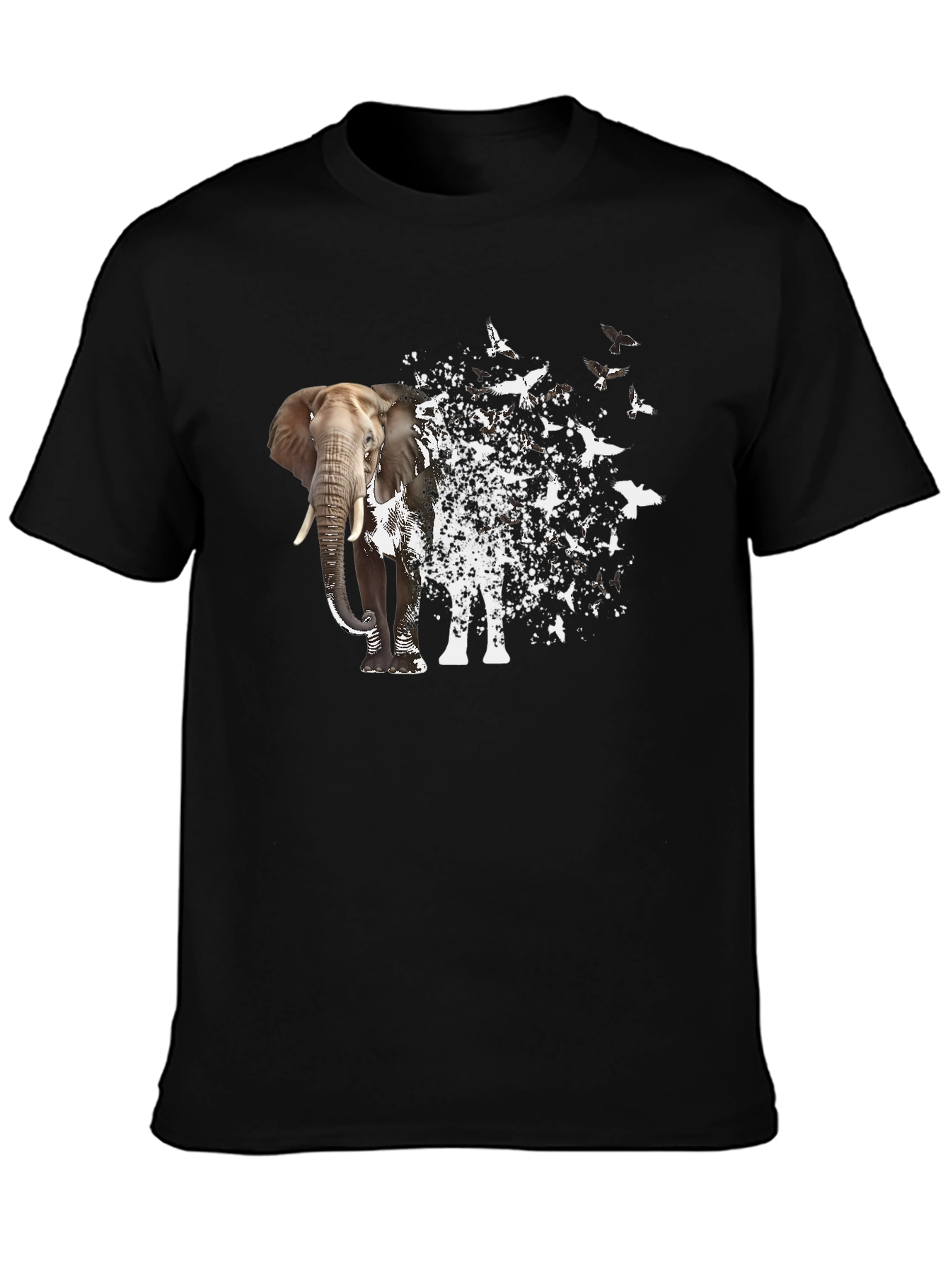 Elephant to Bird Transformation Graphic Tee