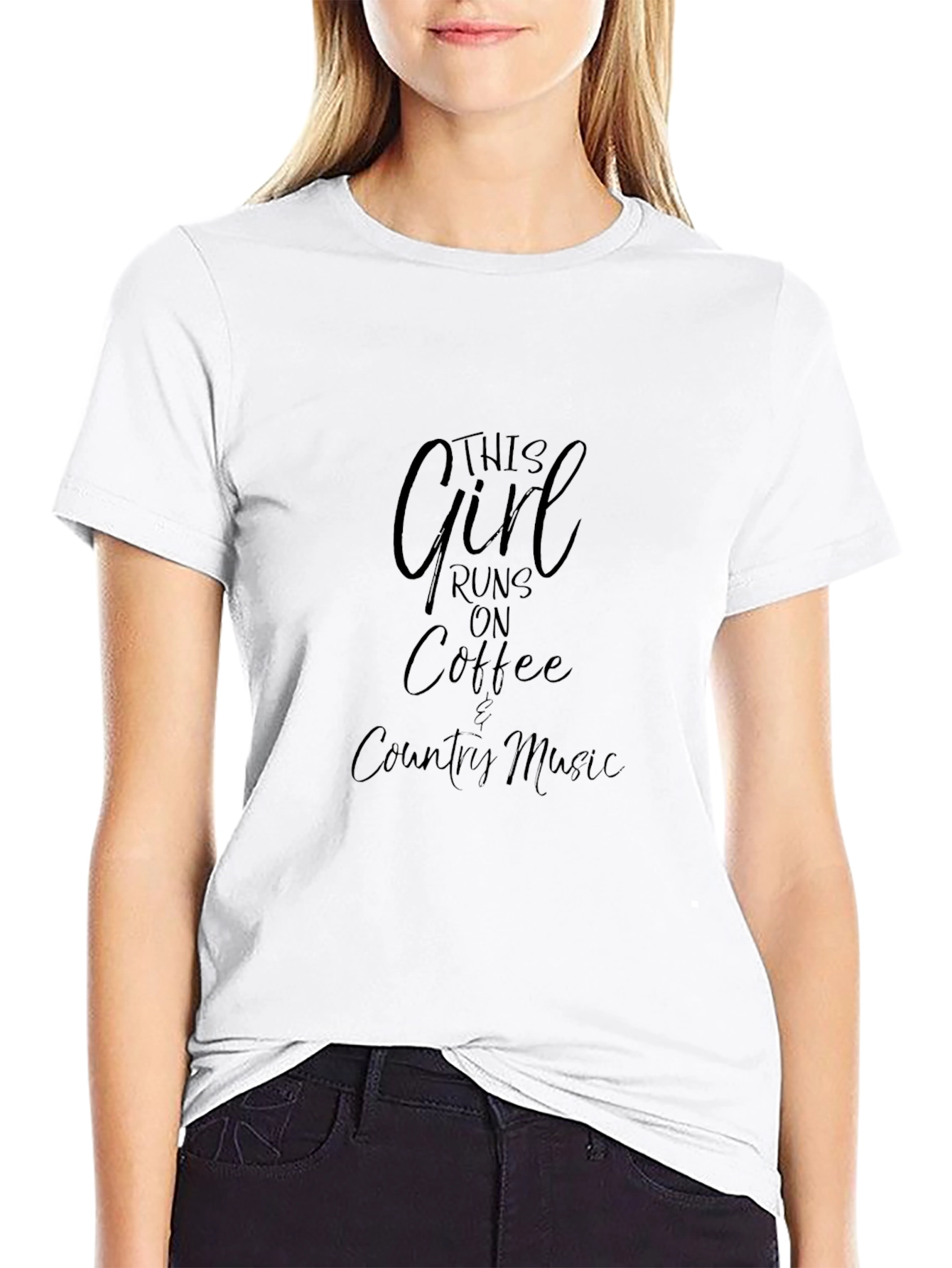 This Girl Runs on Coffee & Country Music T-Shirt