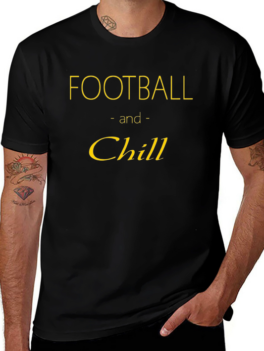 Football and Chill Graphic Tee - Black