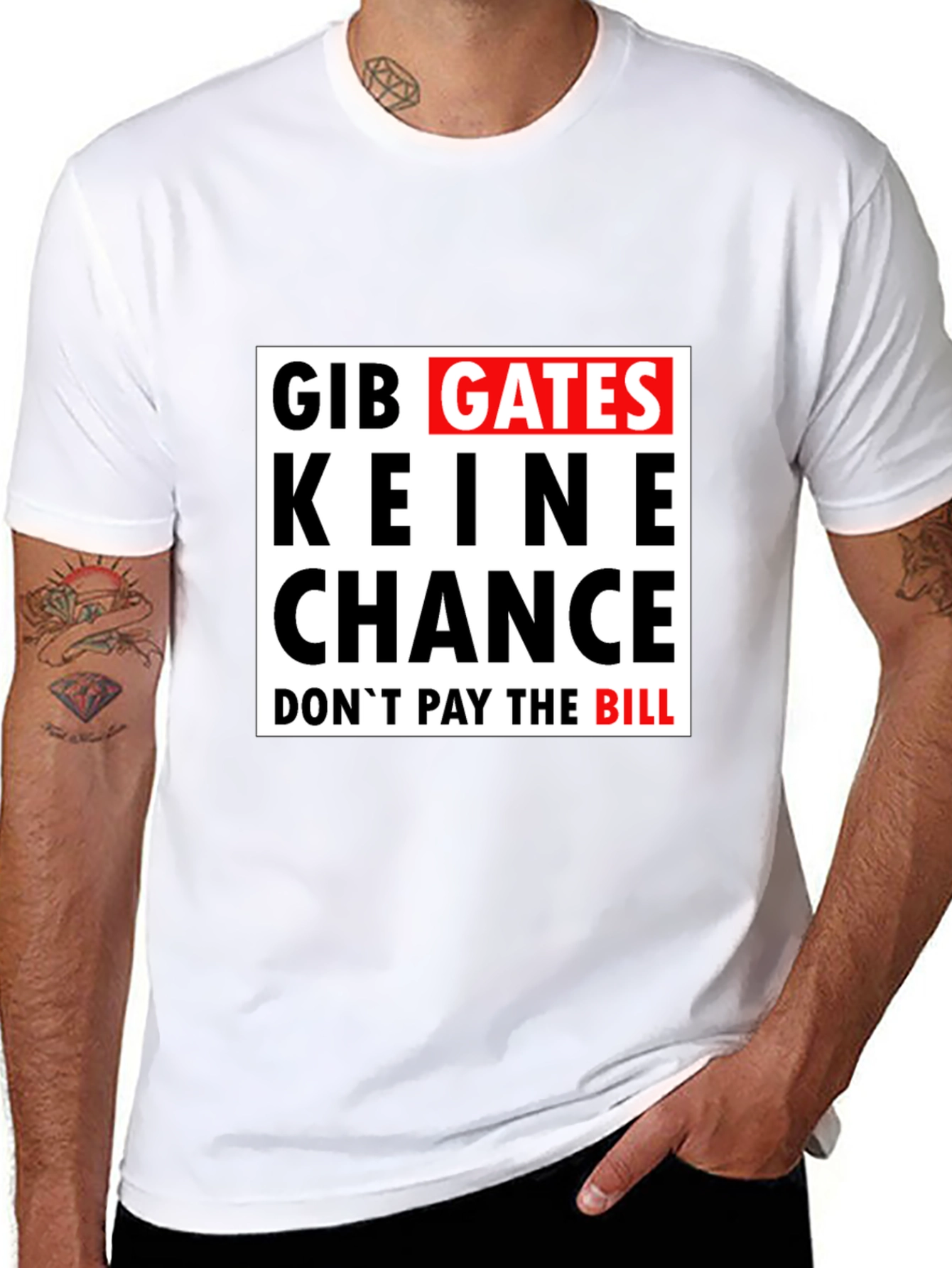 Gib Gates Keine Chance Black T-Shirt