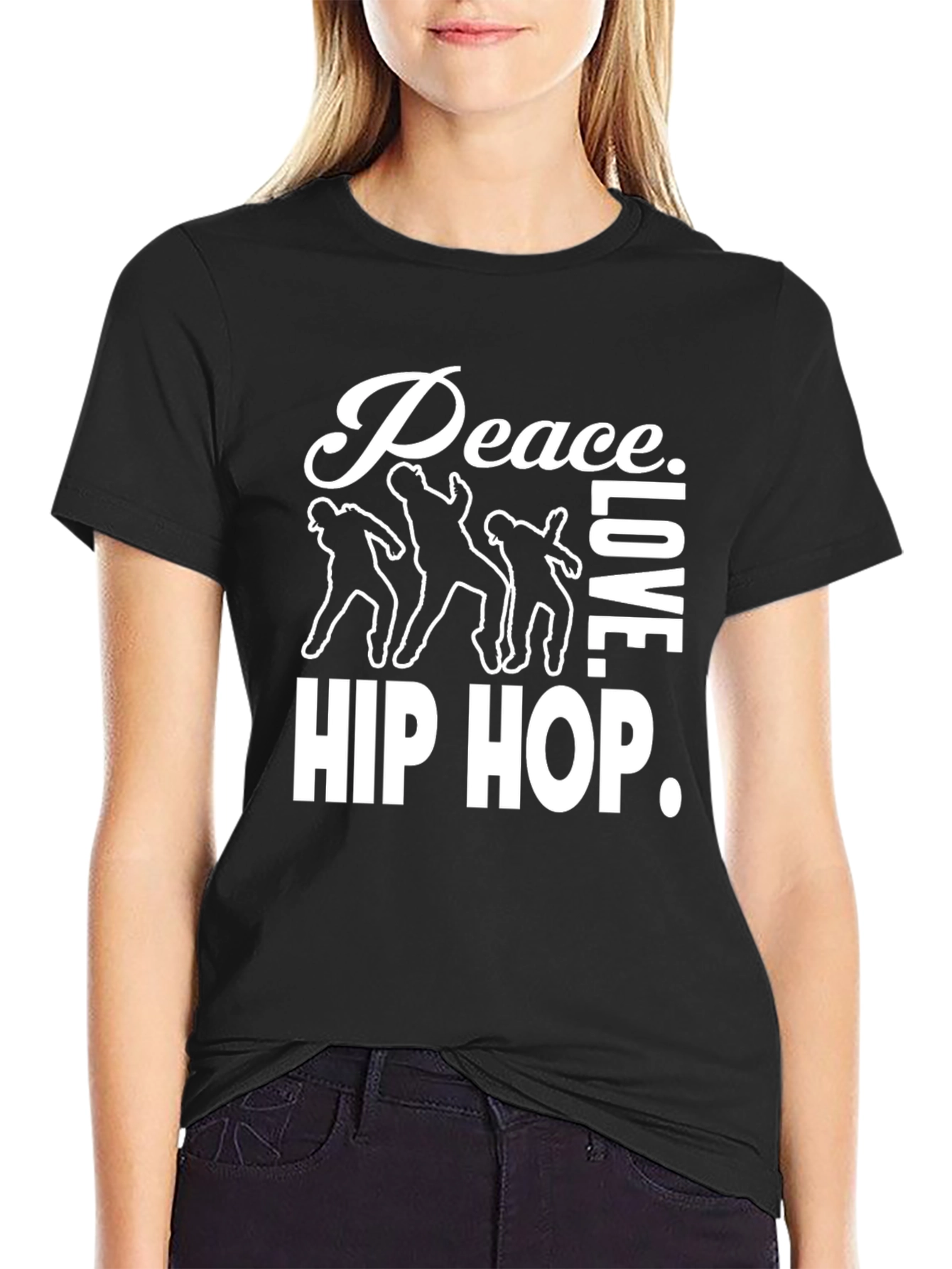 Peace Love Hip Hop Graphic Tee - Black