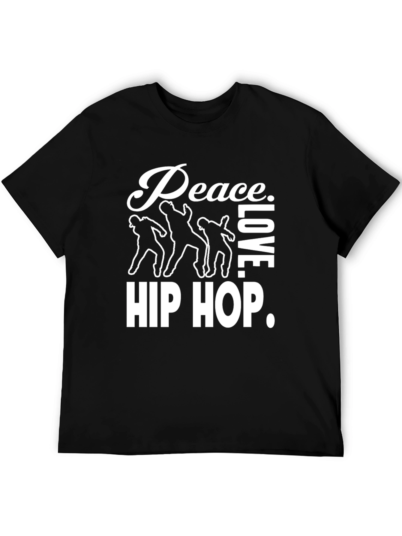 Peace Love Hip Hop Graphic Tee - Black