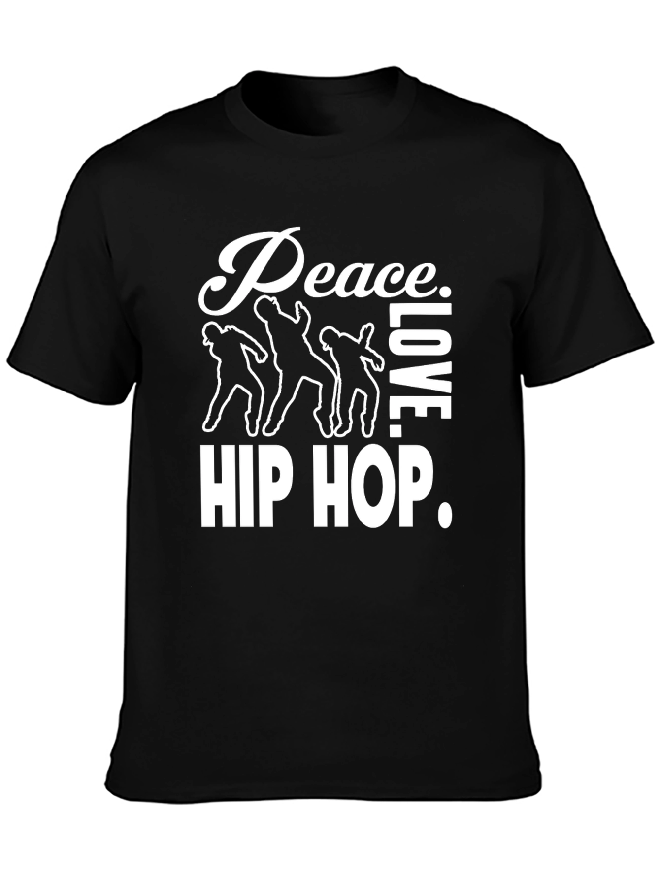 Peace Love Hip Hop Graphic Tee - Black