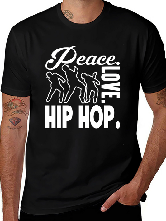 Peace Love Hip Hop Graphic Tee - Black