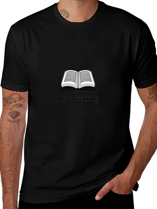 I Like Reading Black Graphic T-Shirt