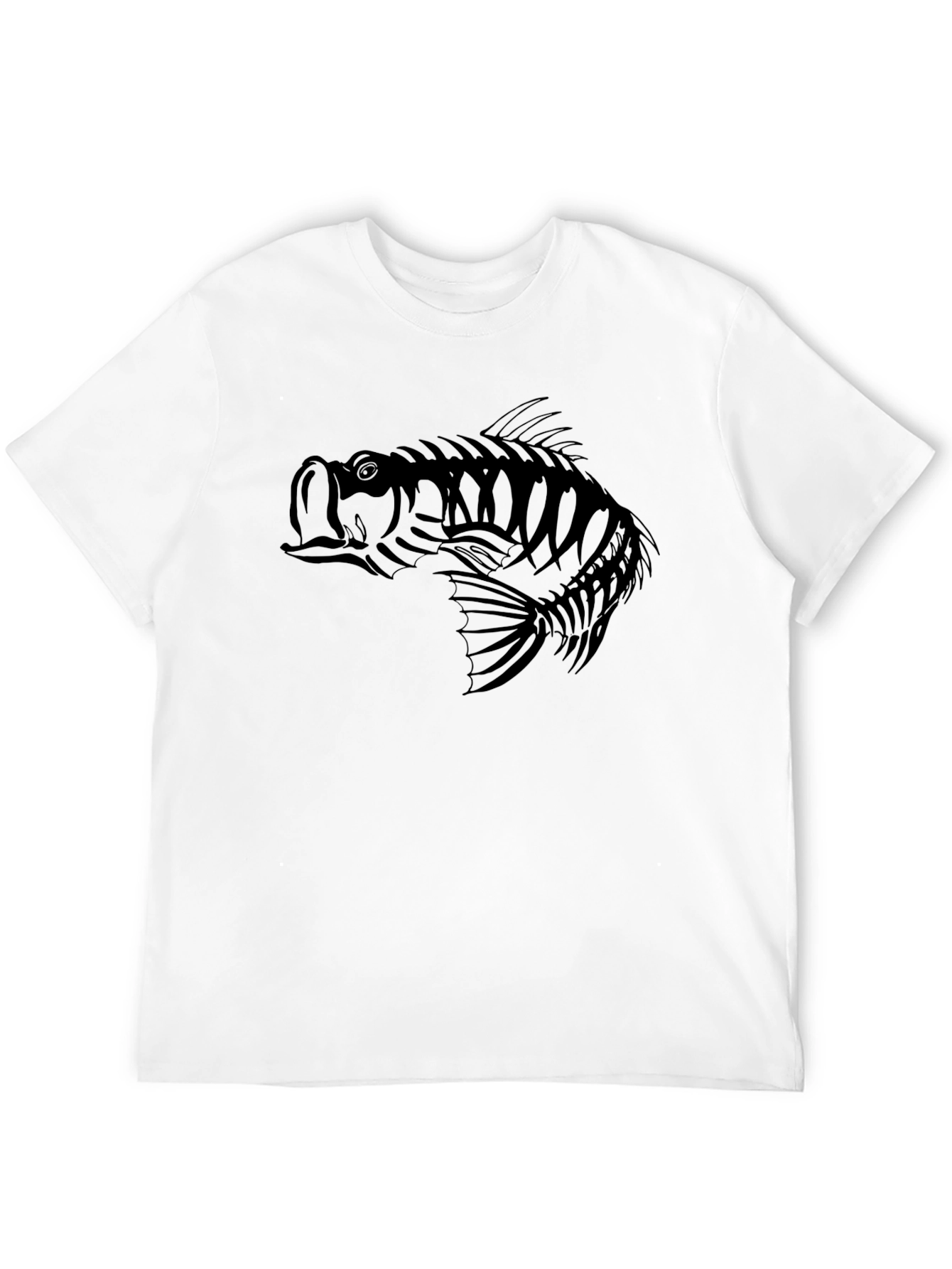 Black Fish Skeleton Graphic Tee - Mens Casual Shirt