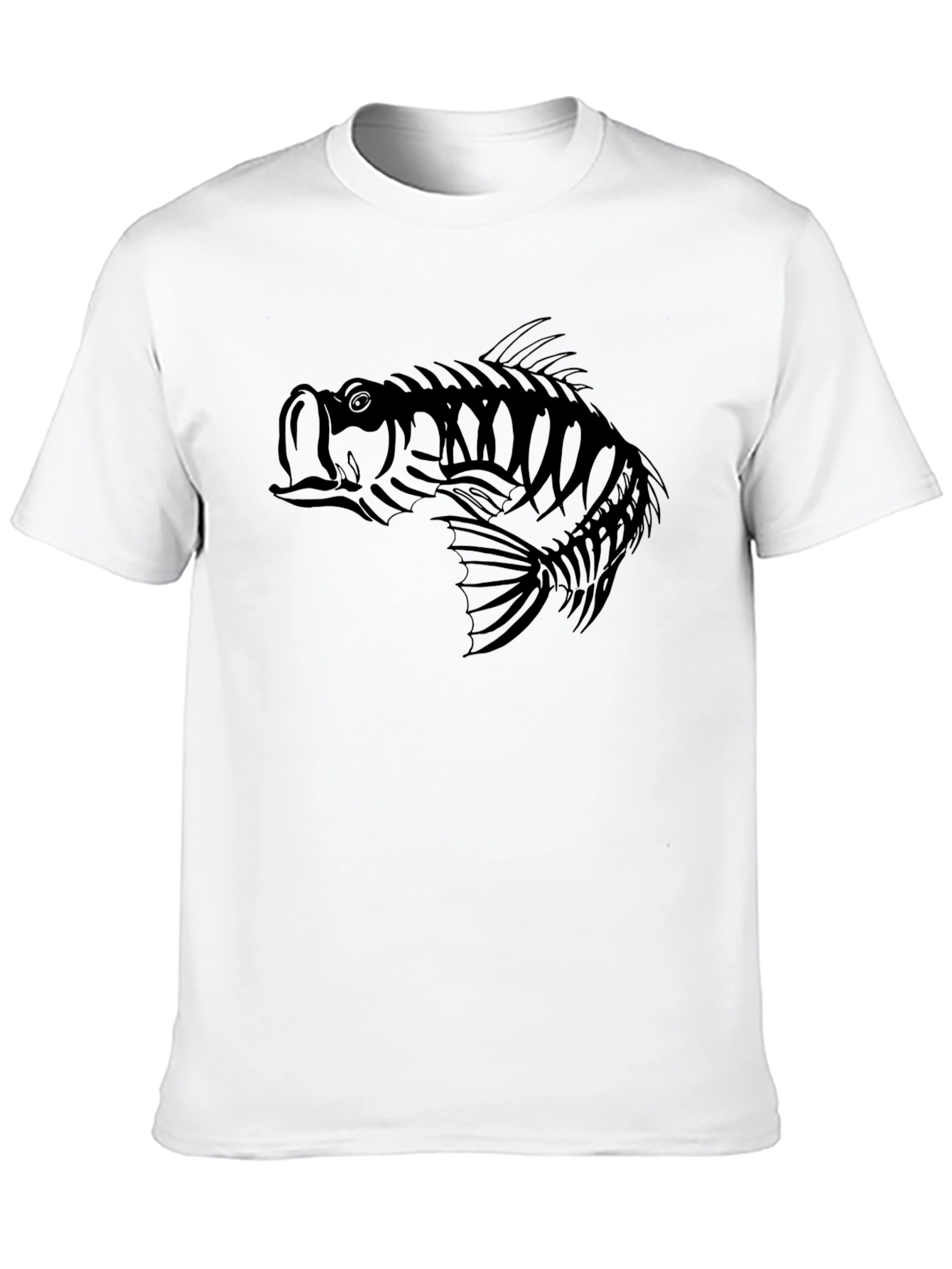 Black Fish Skeleton Graphic Tee - Mens Casual Shirt
