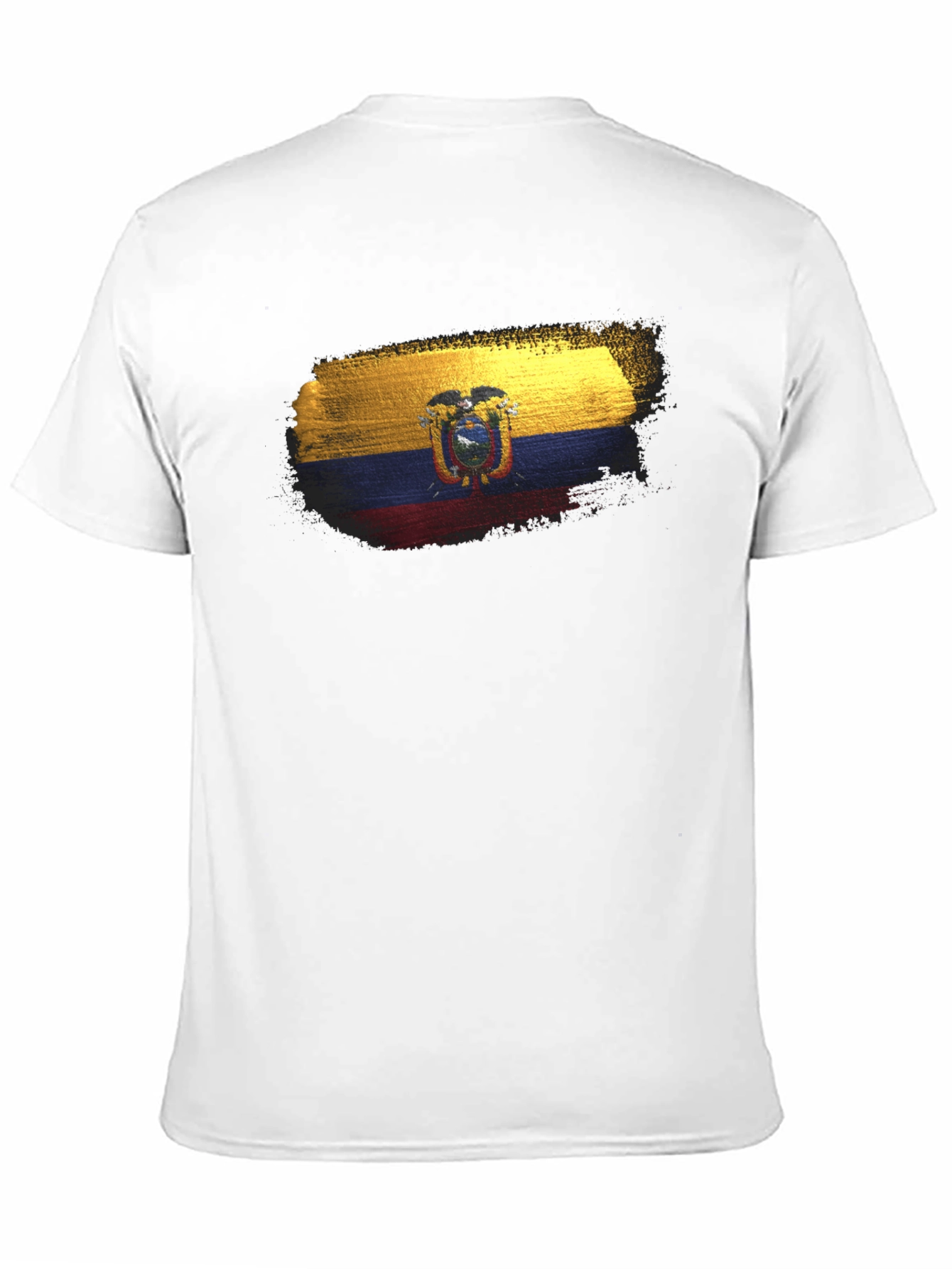 Ecuador Flag T-Shirt - Black Crew Neck Tee