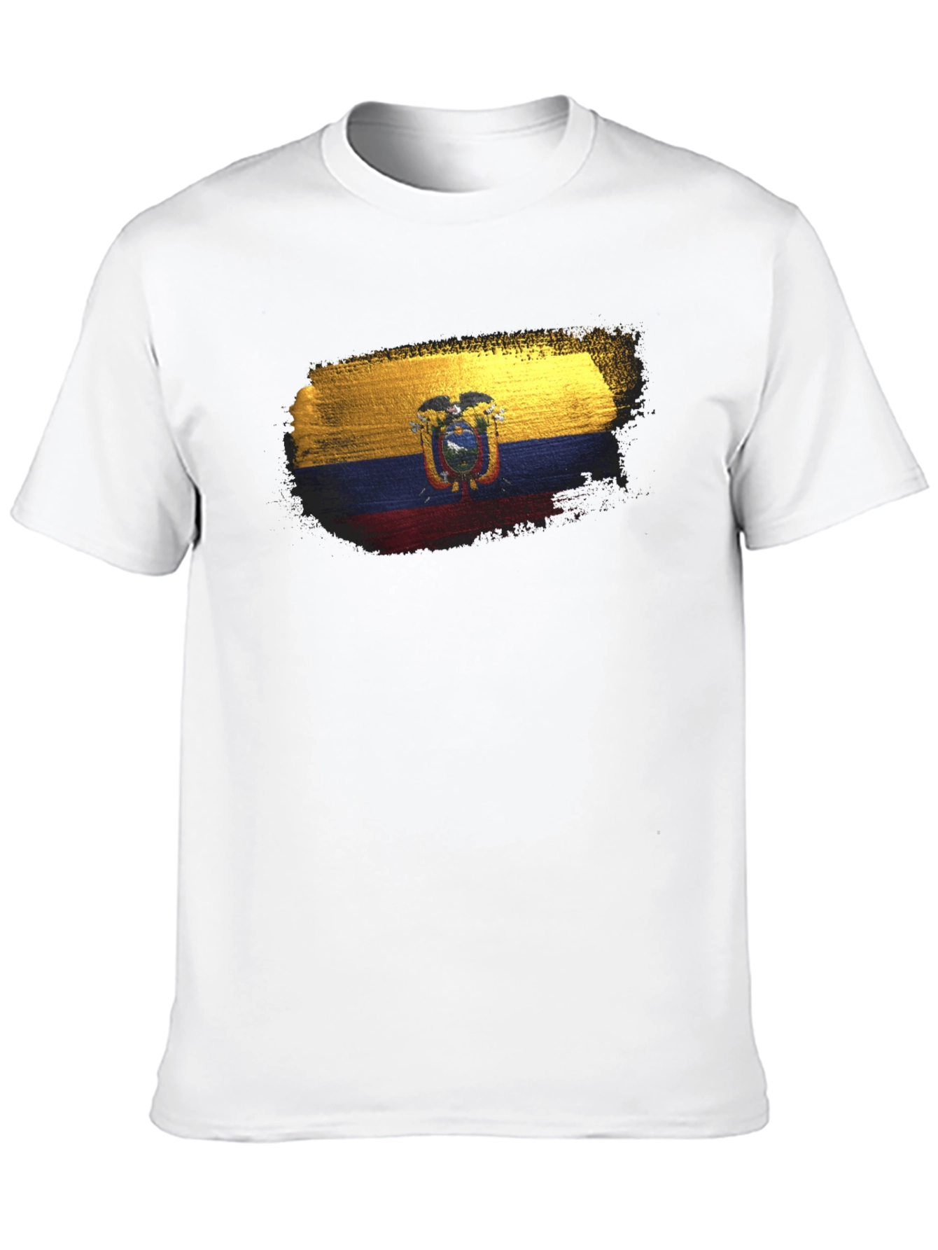 Ecuador Flag T-Shirt - Black Crew Neck Tee