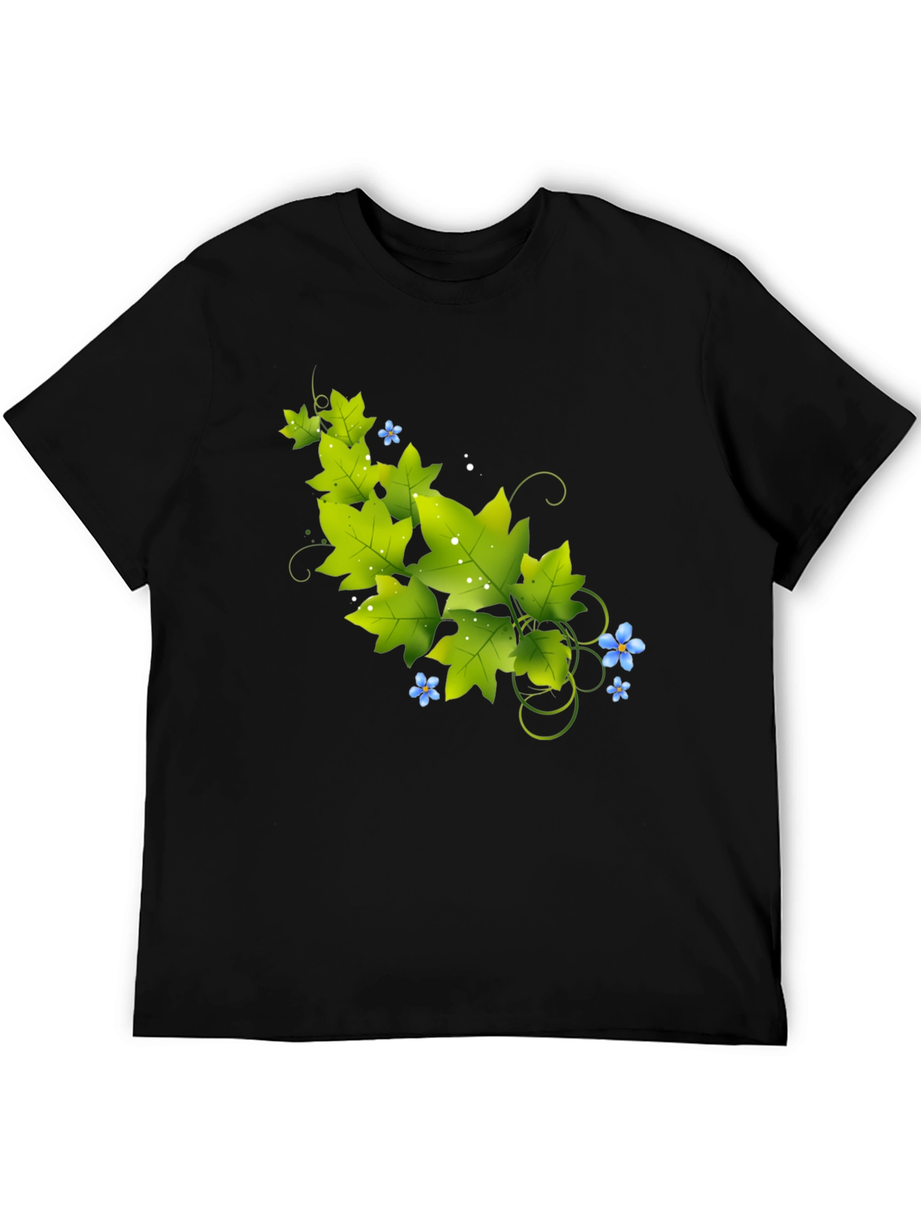 Nature Vine Graphic Black T-Shirt