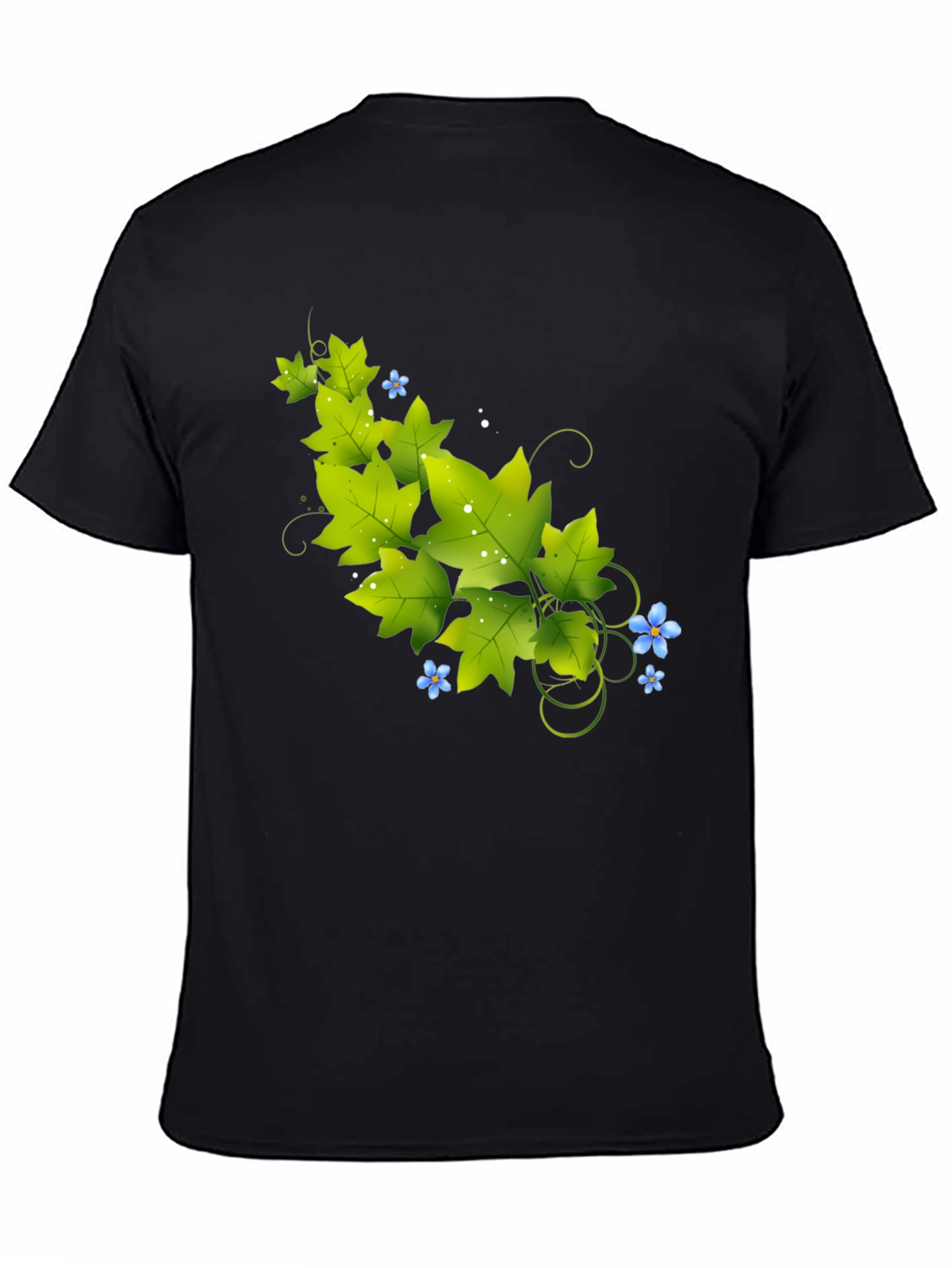 Nature Vine Graphic Black T-Shirt