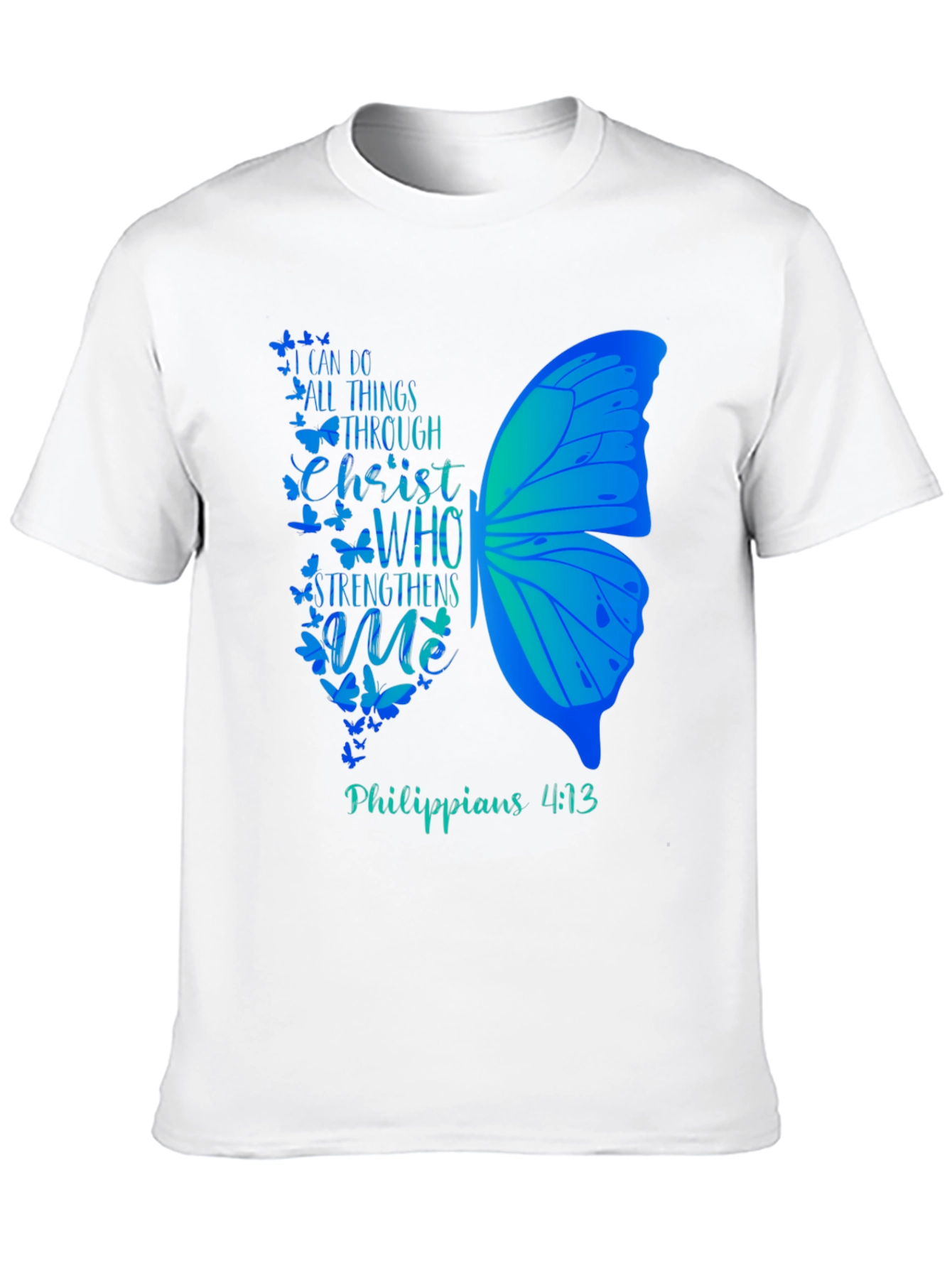 Christian Butterfly Graphic T-Shirt - Philippians 4:13