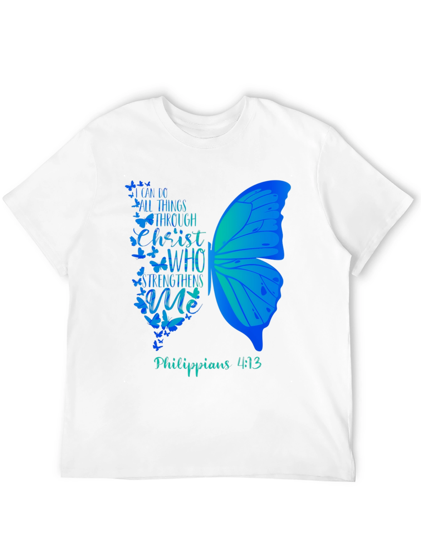 Christian Butterfly Graphic T-Shirt - Philippians 4:13