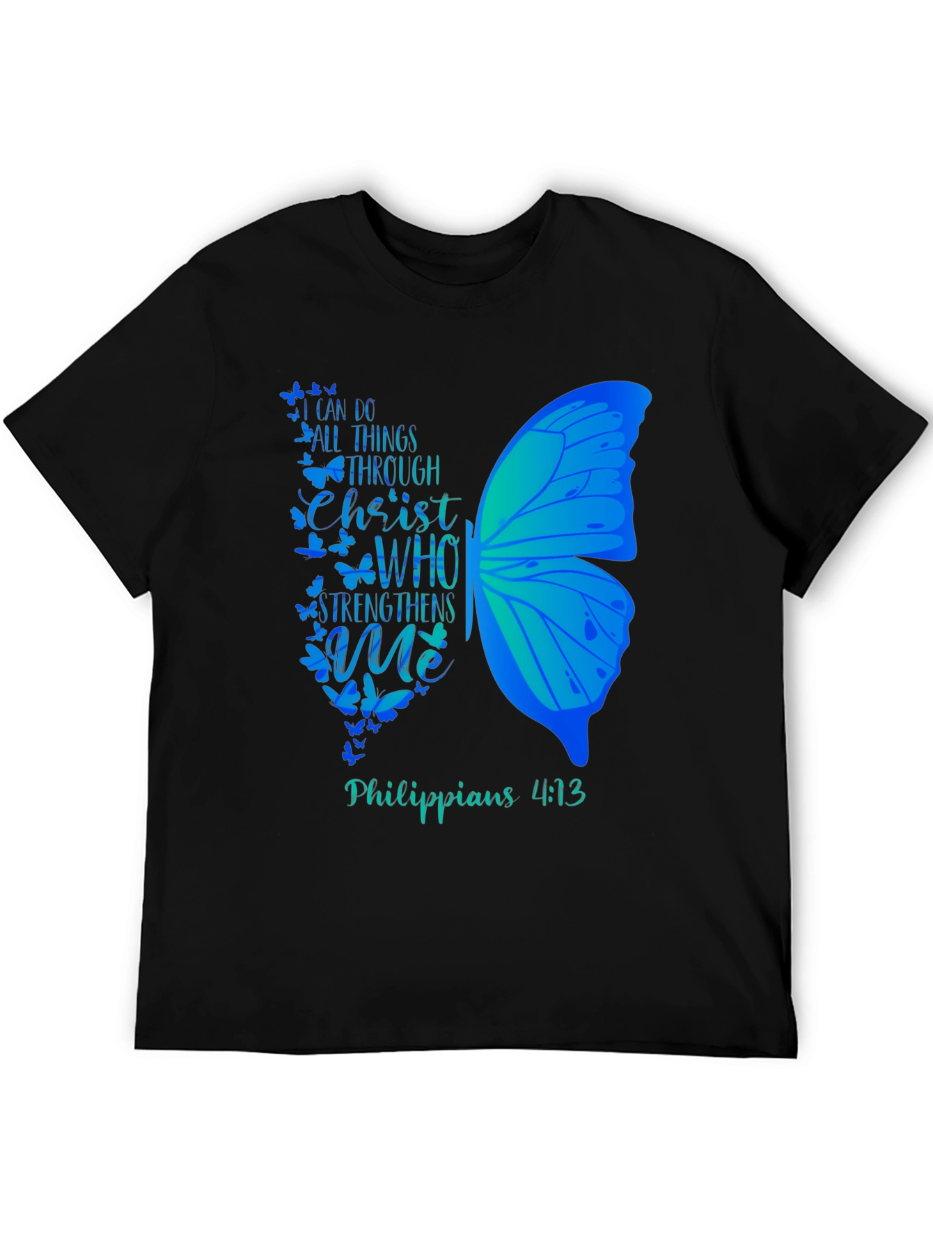 Christian Butterfly Graphic T-Shirt - Philippians 4:13