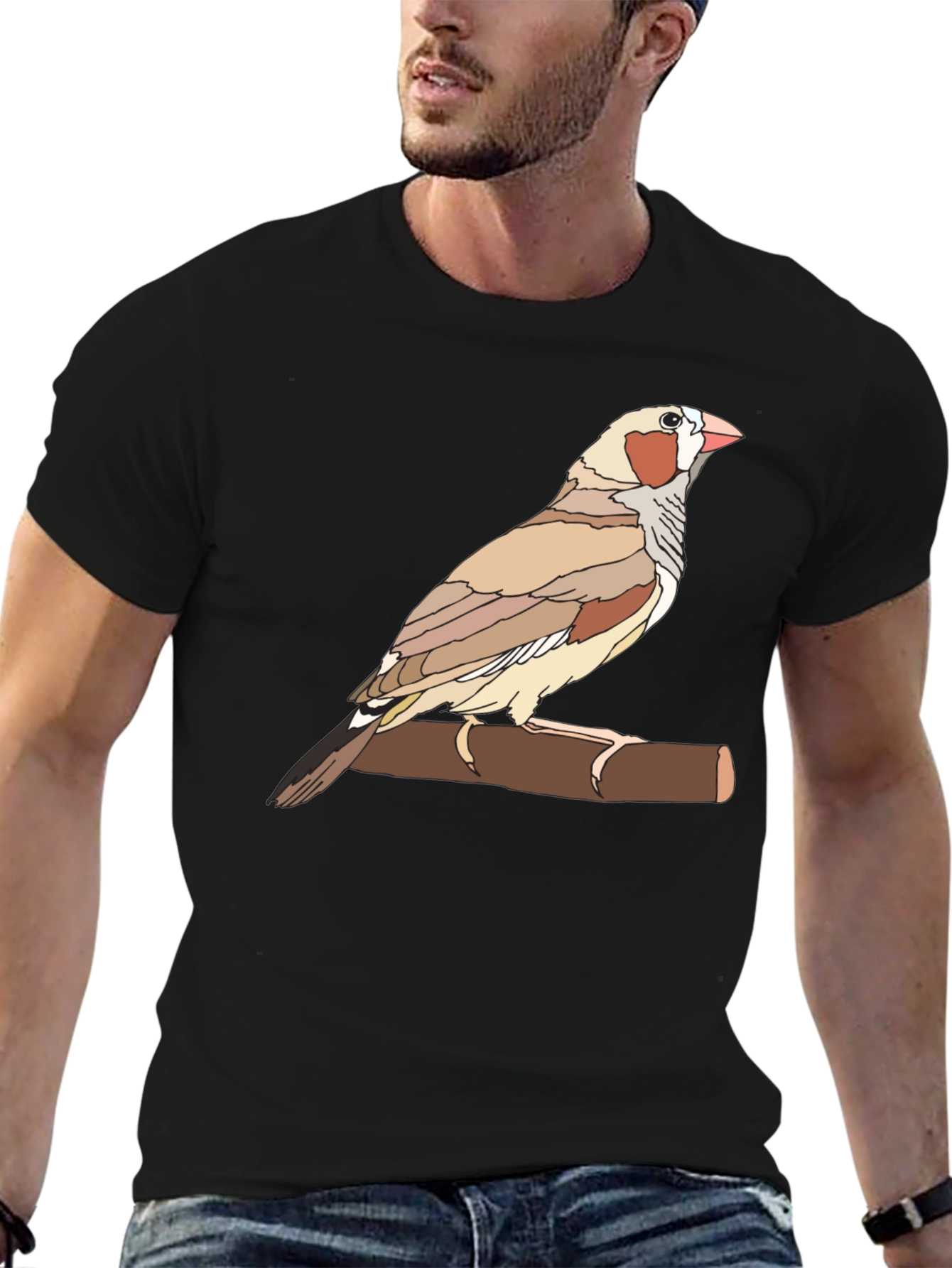 Bird on Branch Graphic Tee - Unique Design
