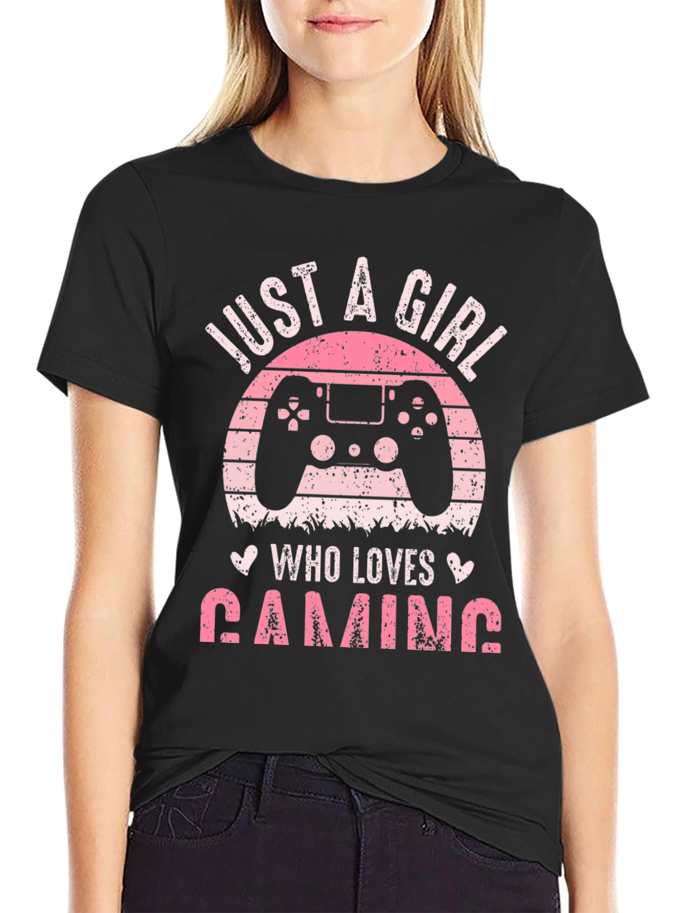 Just A Girl Who Loves Gaming Black T-Shirt