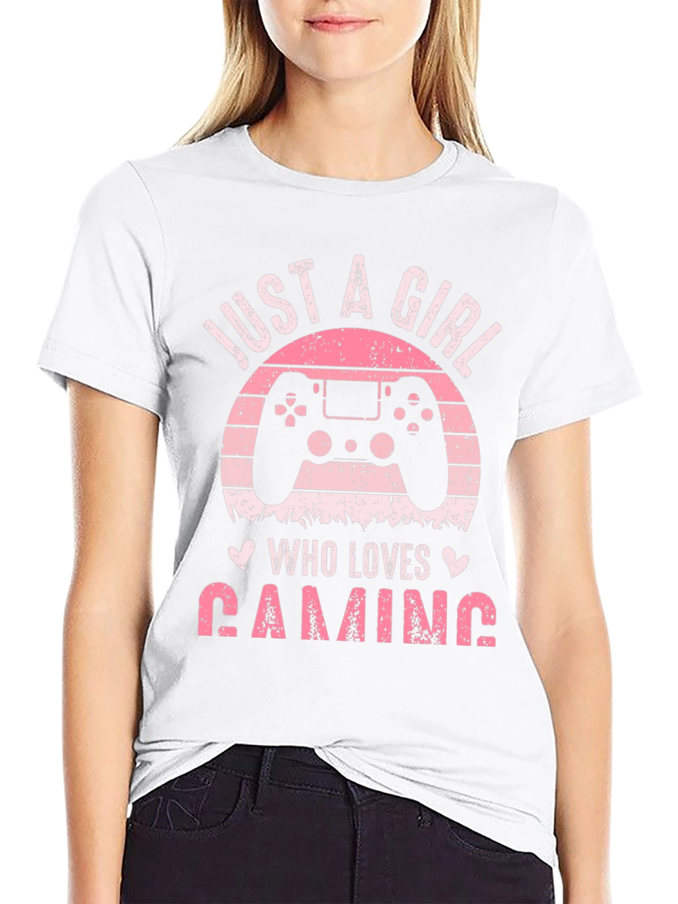 Just A Girl Who Loves Gaming Black T-Shirt