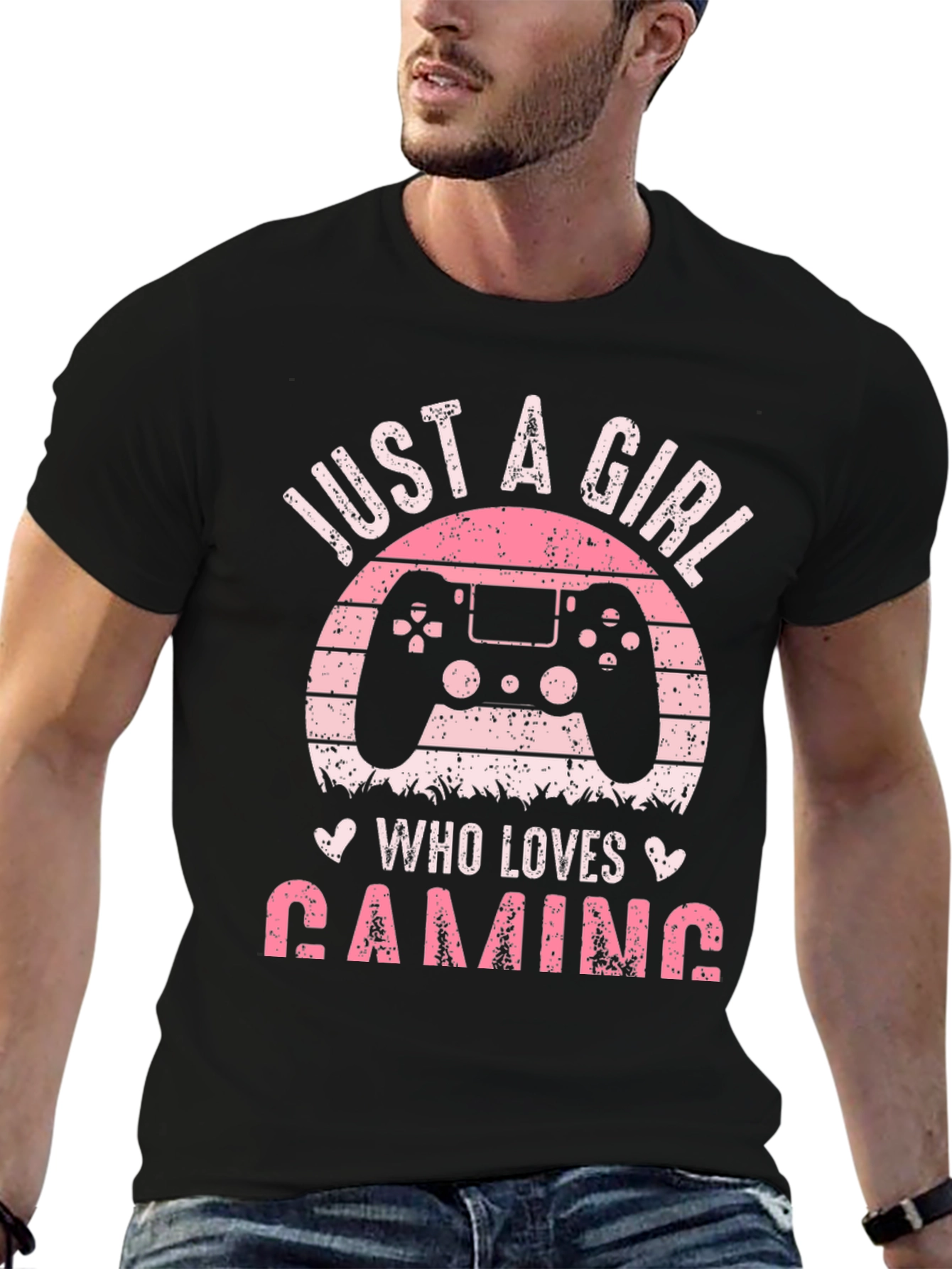 Just A Girl Who Loves Gaming Black T-Shirt