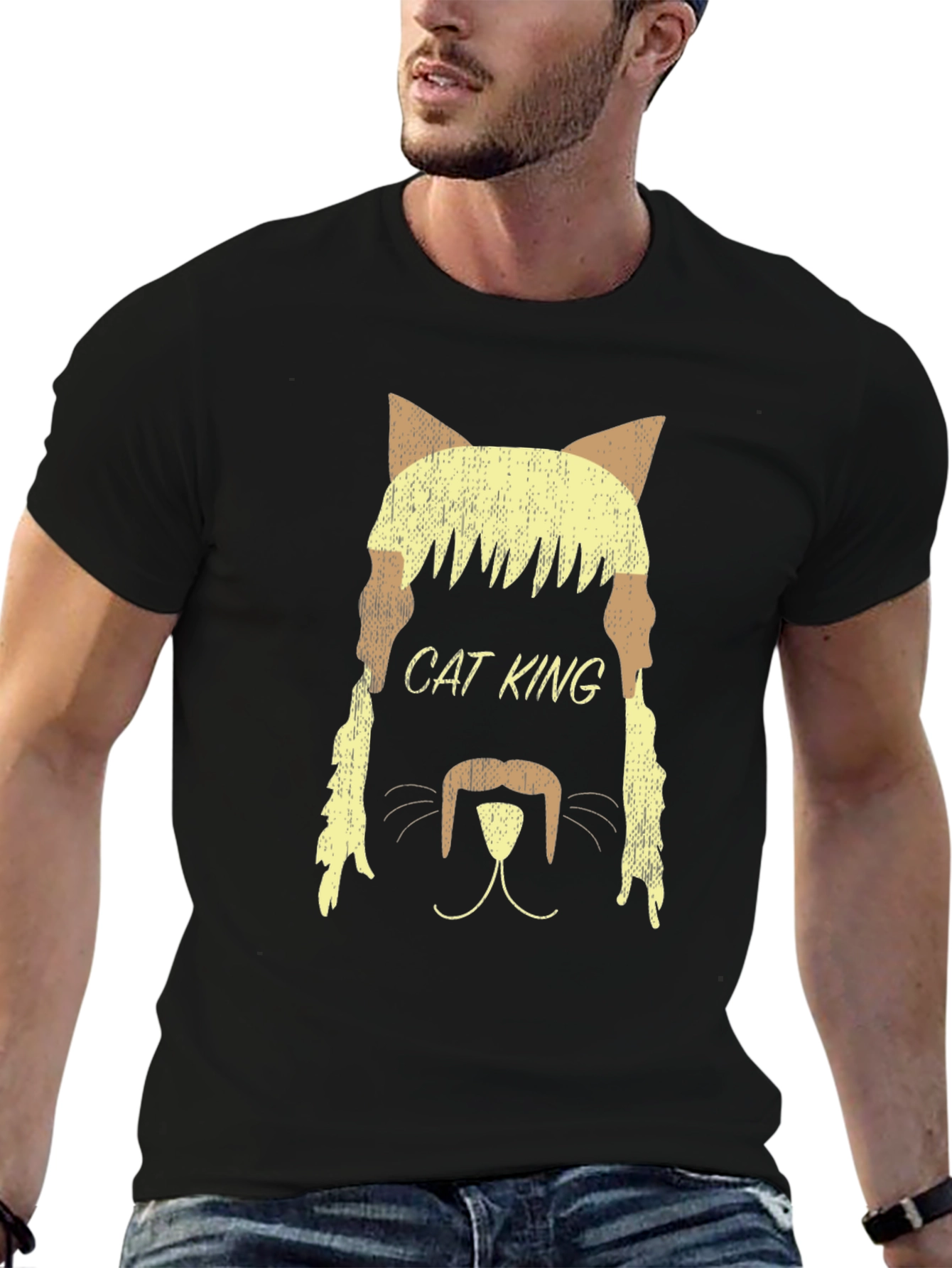 Cat King Graphic Tee - Black T-Shirt