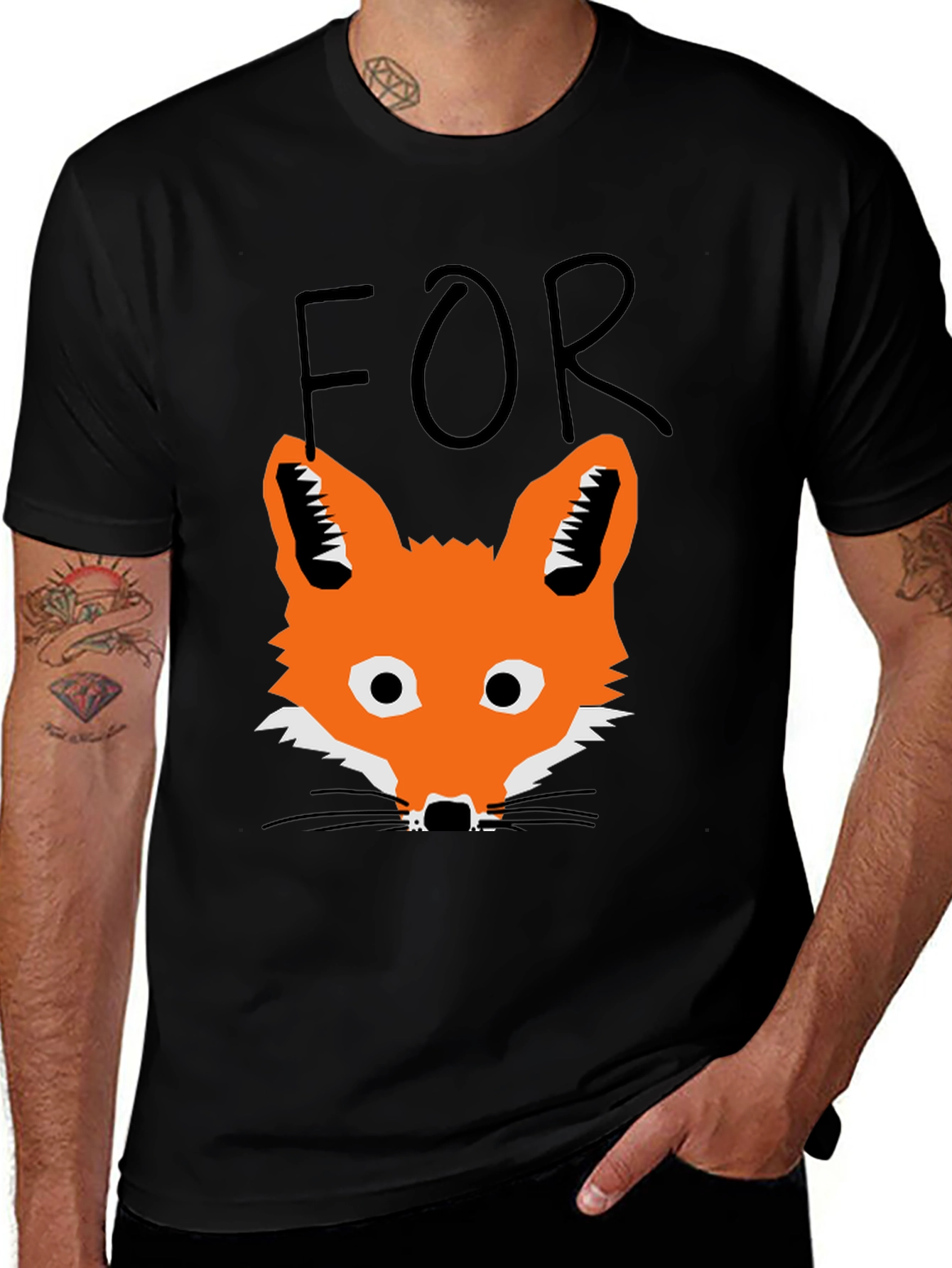 Fox T-Shirt - Mens Black Graphic Tee