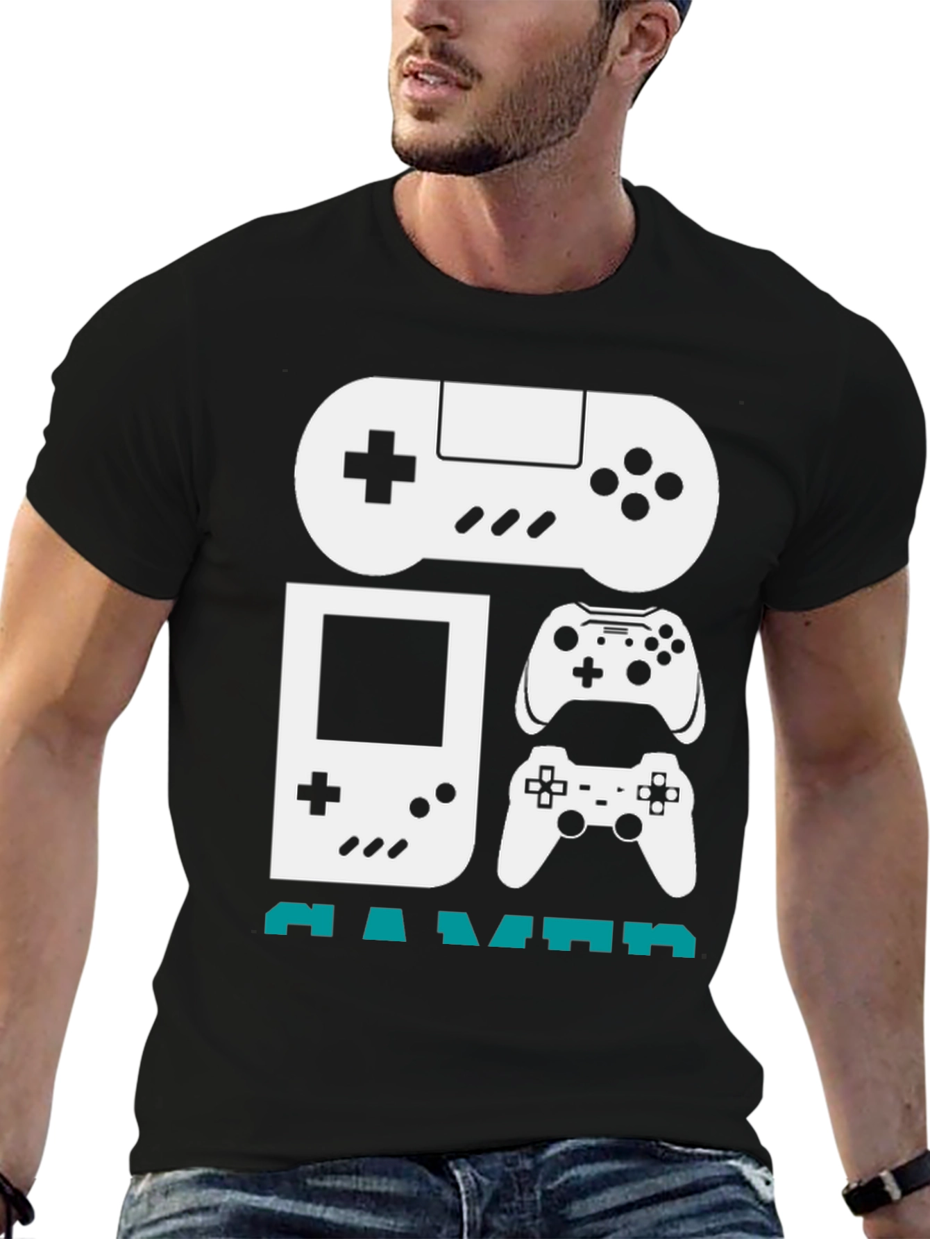 Gamer Graphic T-Shirt - Black Cotton Tee