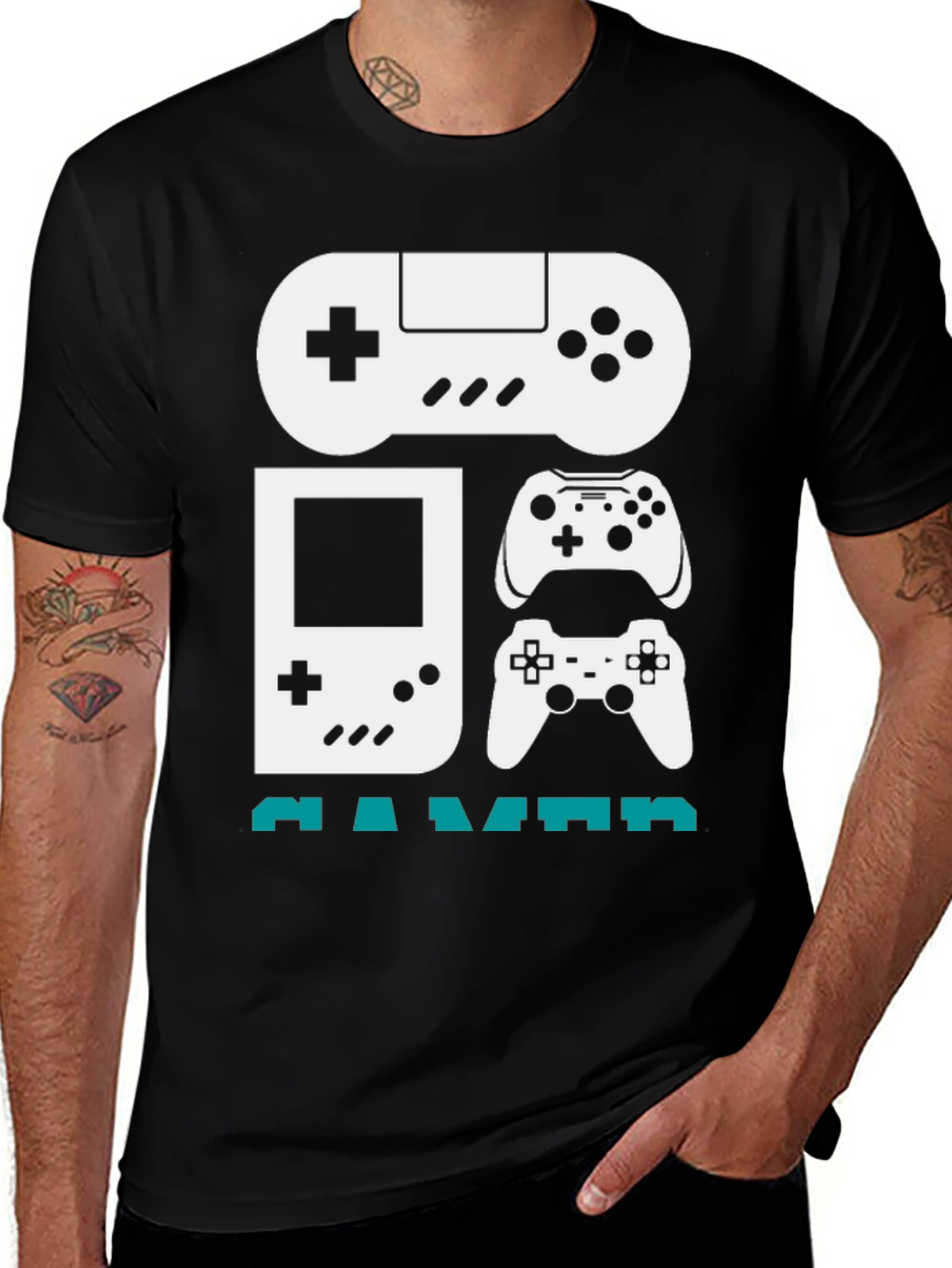 Gamer Graphic T-Shirt - Black Cotton Tee