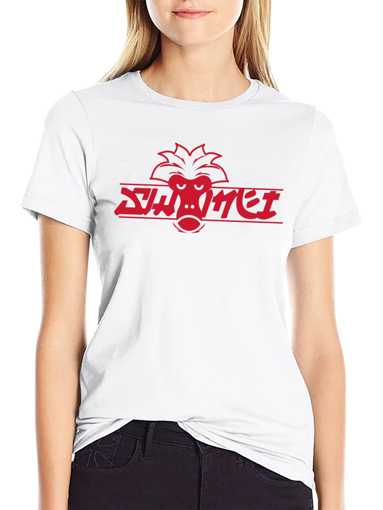 Cool Red Monkey Logo Black T-Shirt