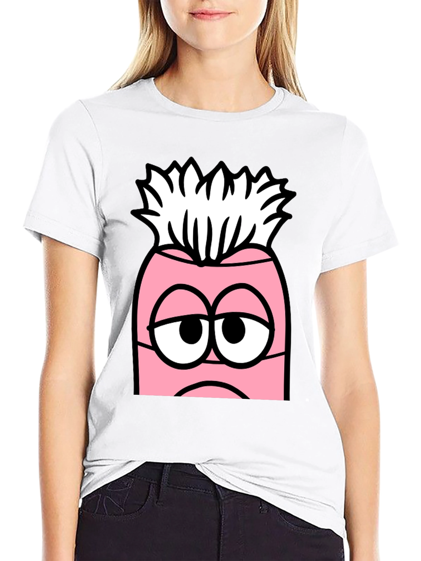Sad Pink Character T-Shirt