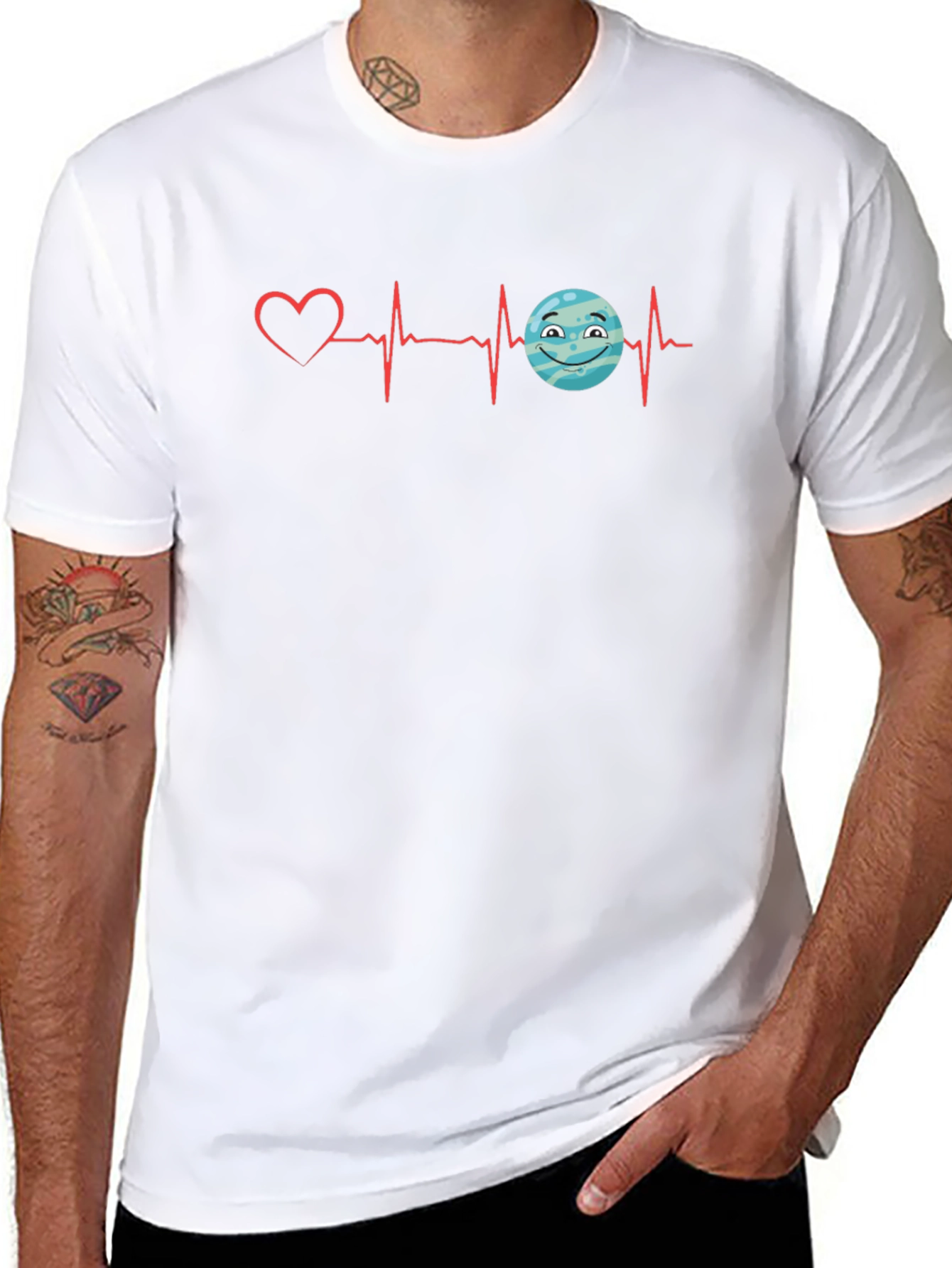 Heartbeat Love Planet Graphic T-Shirt