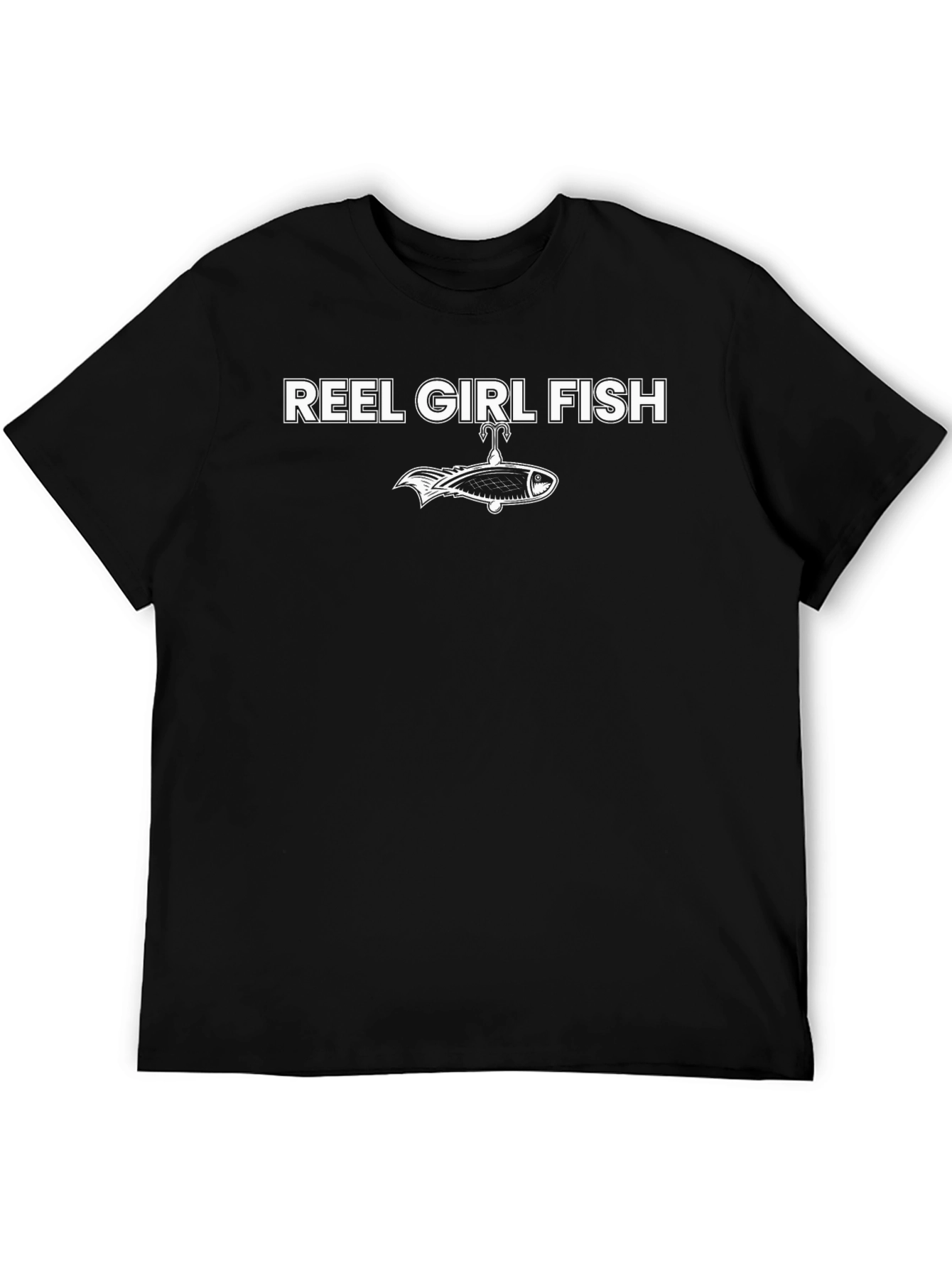 Reel Girl Fish Graphic Tee - Black Cotton T-Shirt