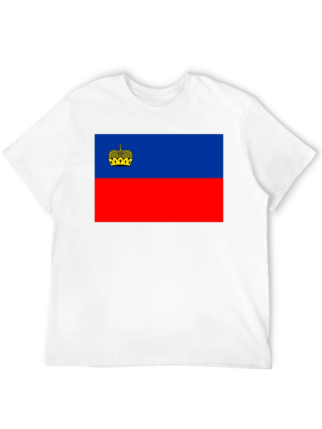 Liechtenstein Flag Graphic Tee - Black Cotton T-Shirt
