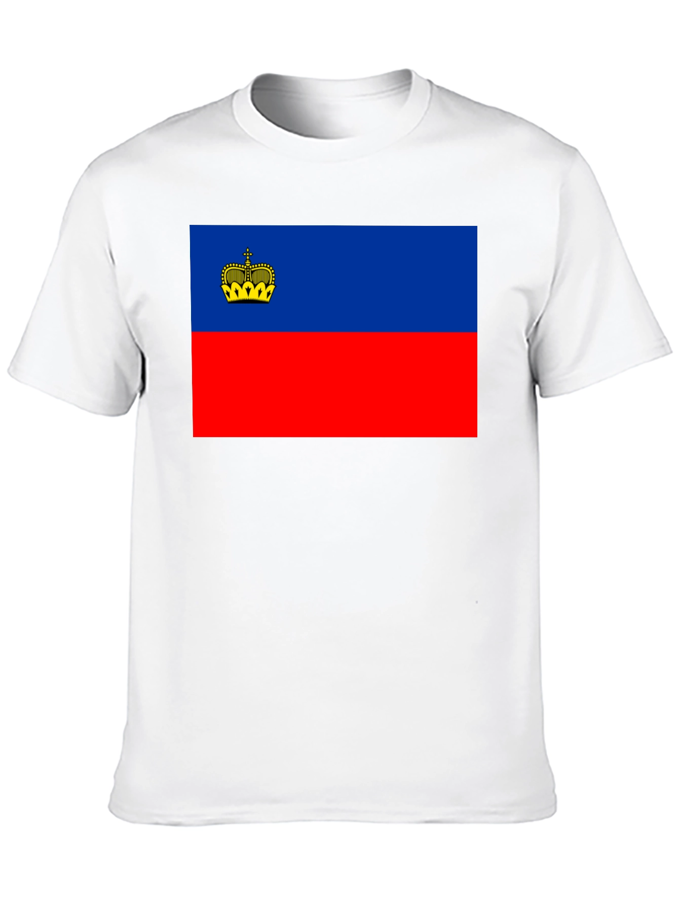 Liechtenstein Flag Graphic Tee - Black Cotton T-Shirt