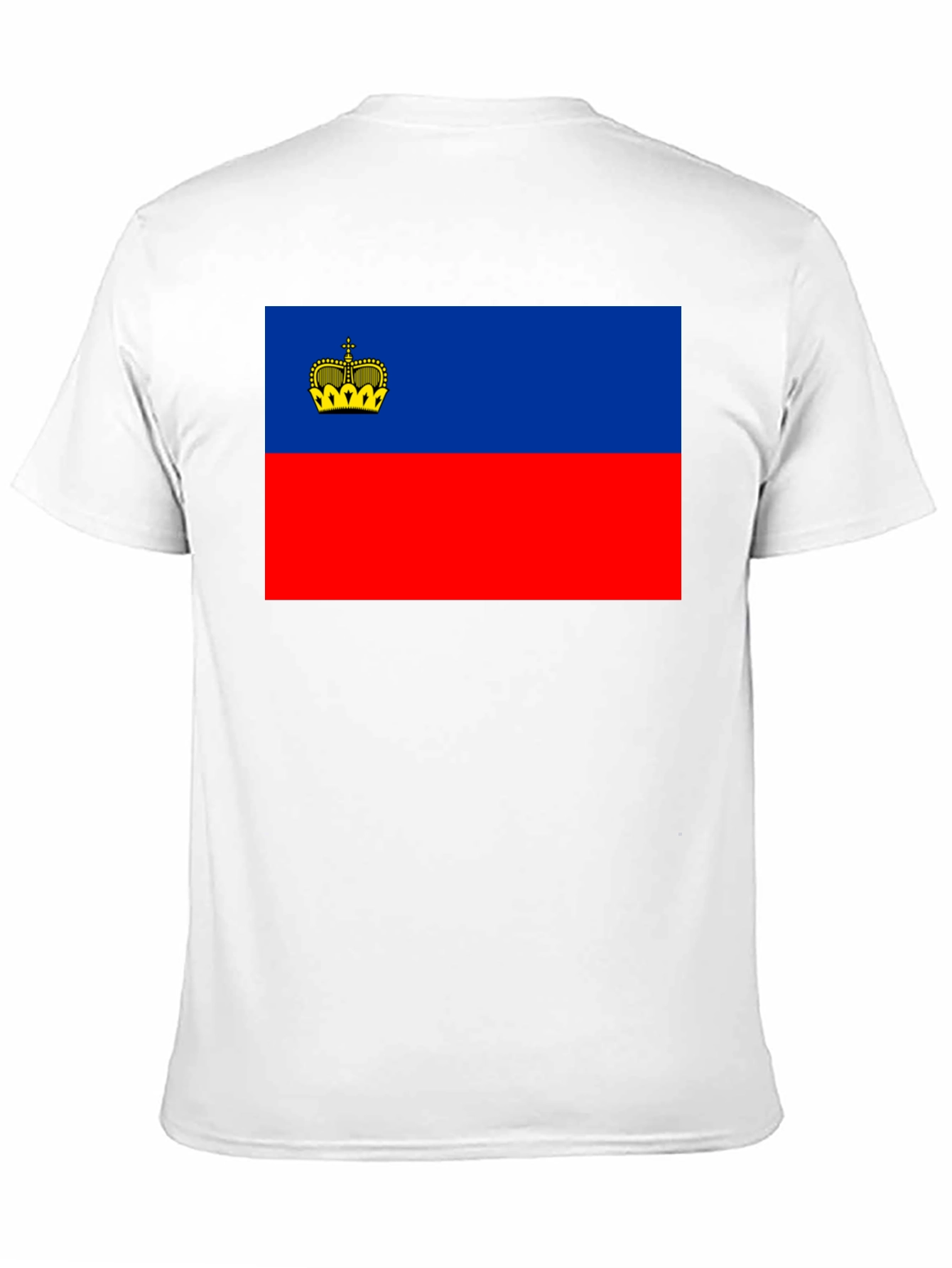 Liechtenstein Flag Graphic Tee - Black Cotton T-Shirt