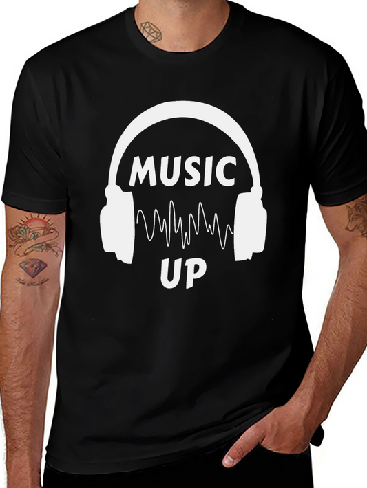 Music Up Graphic T-Shirt - Black