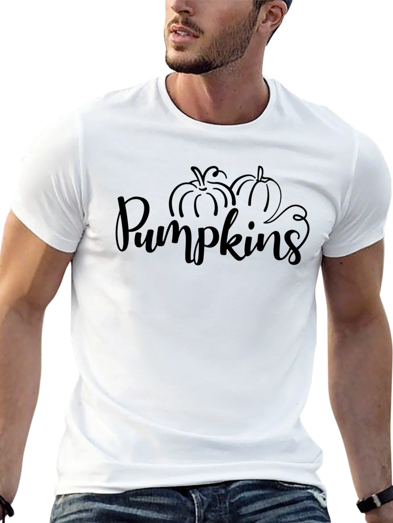 Pumpkins Graphic Print Black Tee
