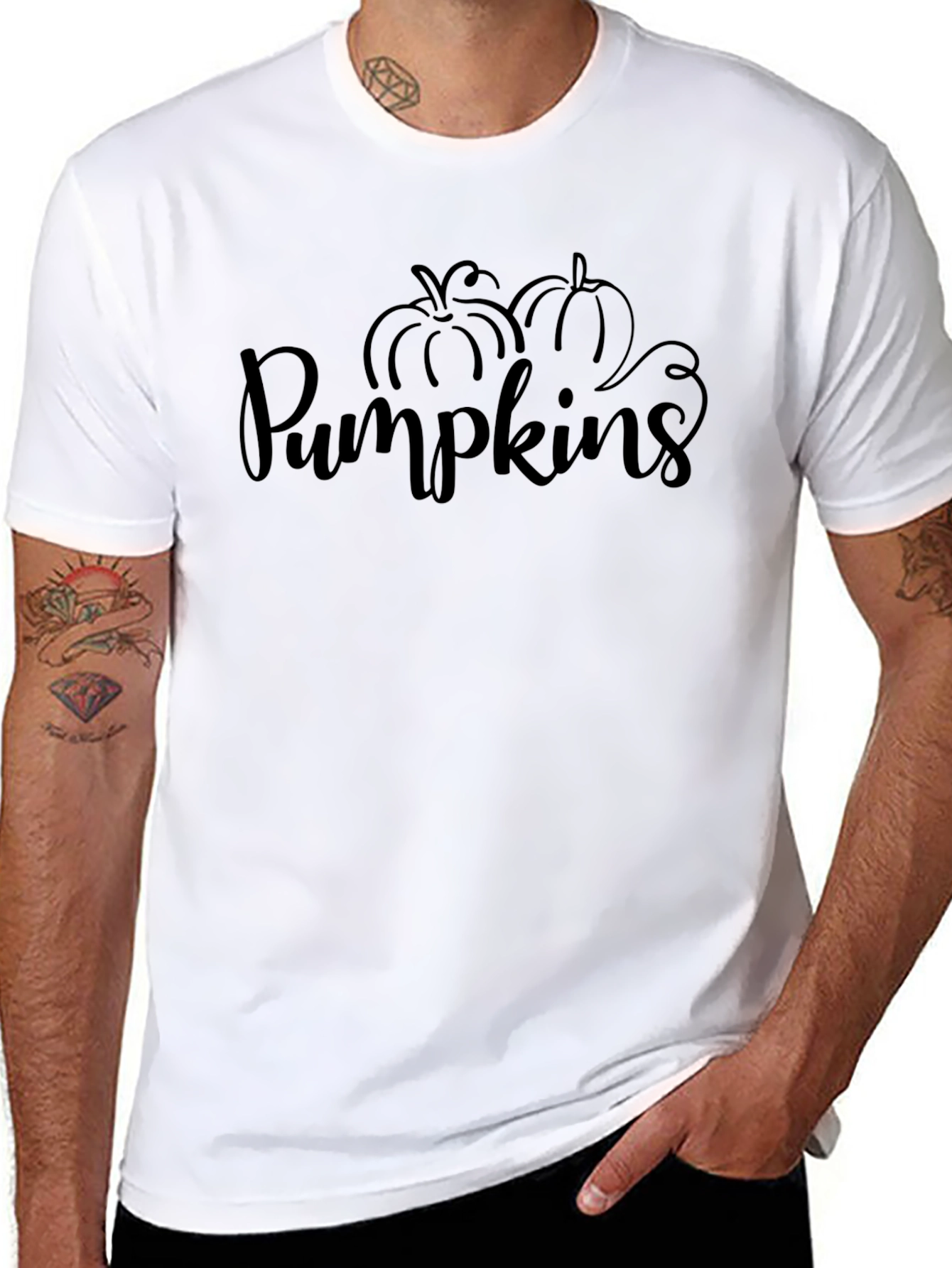 Pumpkins Graphic Print Black Tee