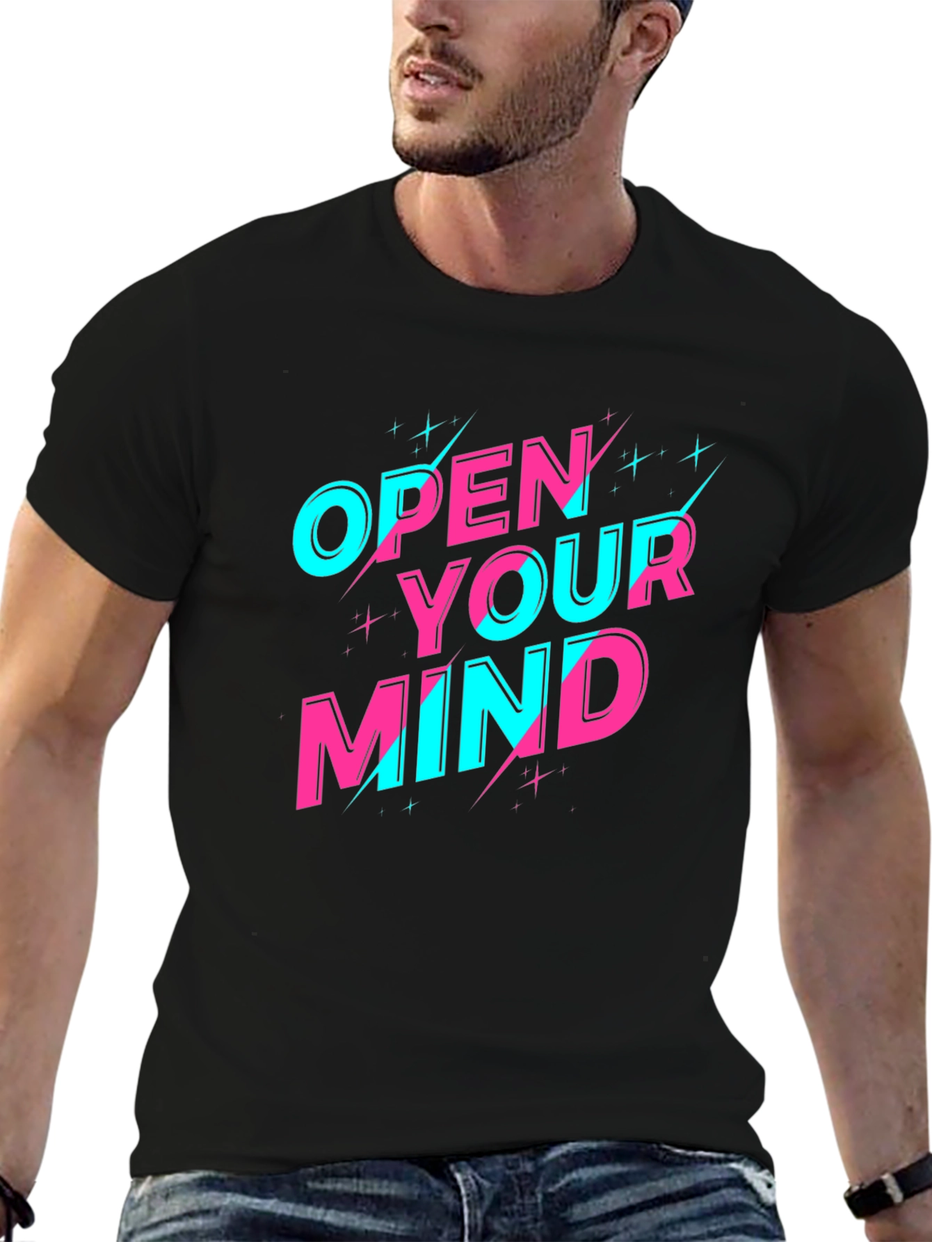 Open Your Mind Graphic Tee - Black