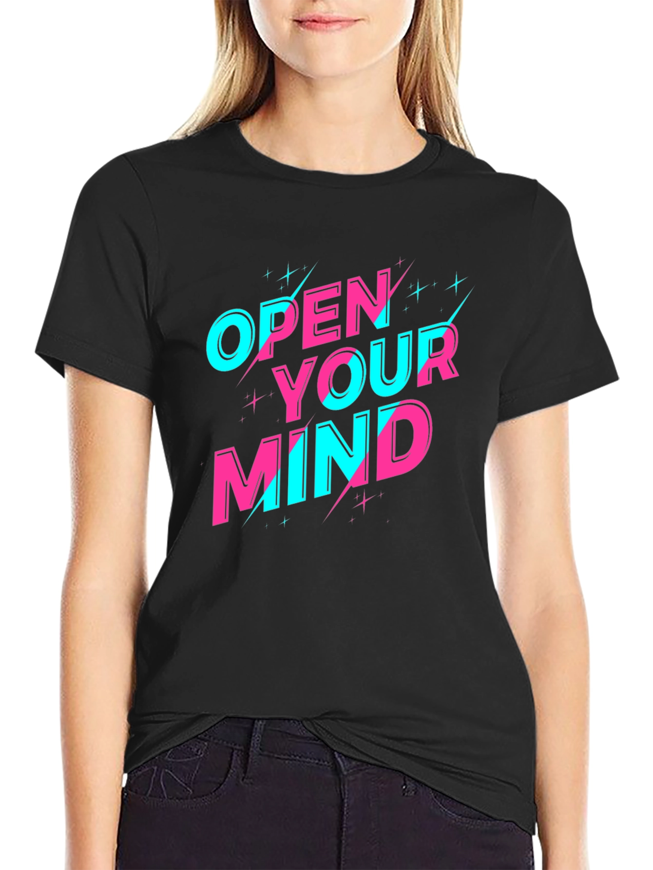 Open Your Mind Graphic Tee - Black