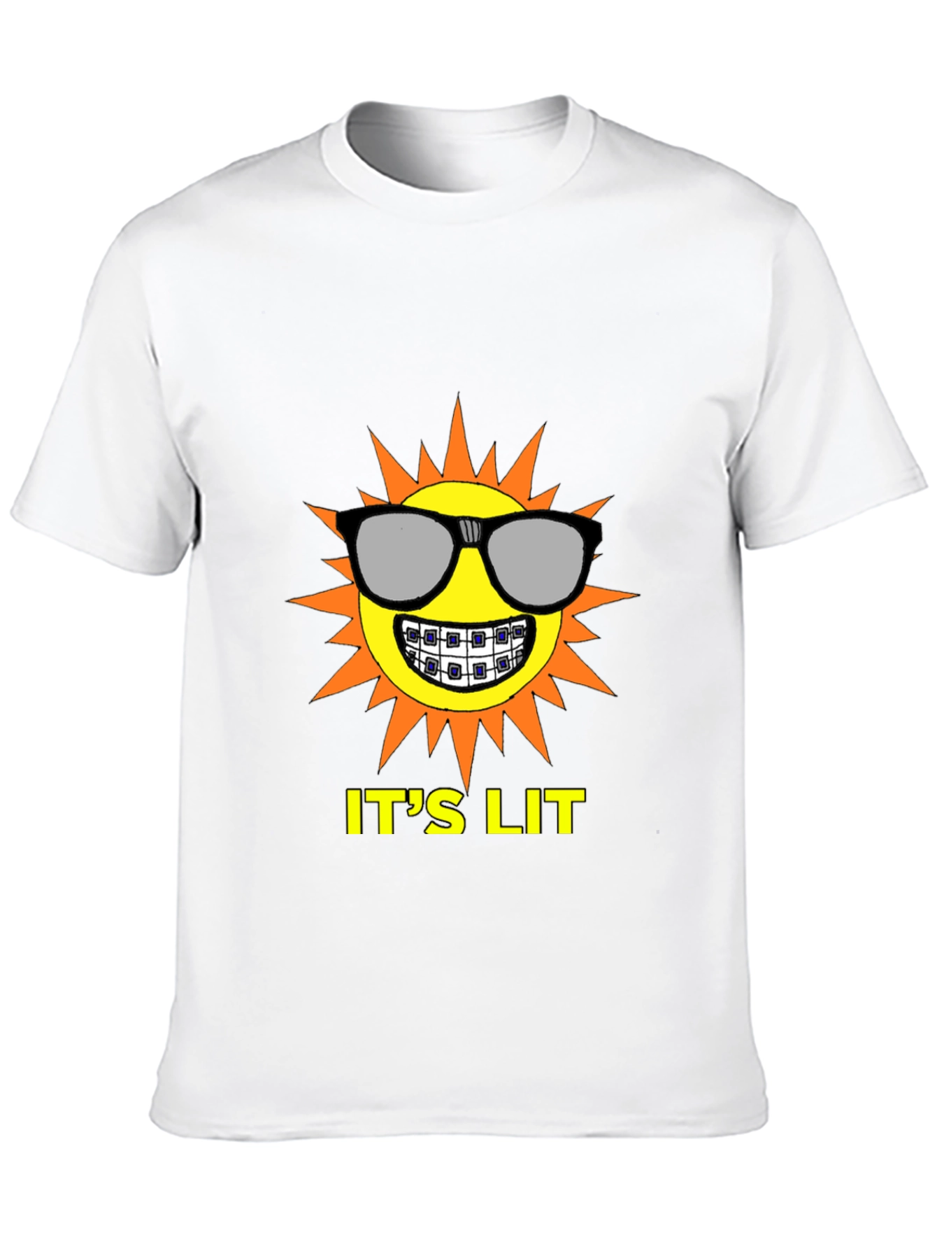 Its Lit Sun Graphic Tee - Black Cotton T-Shirt