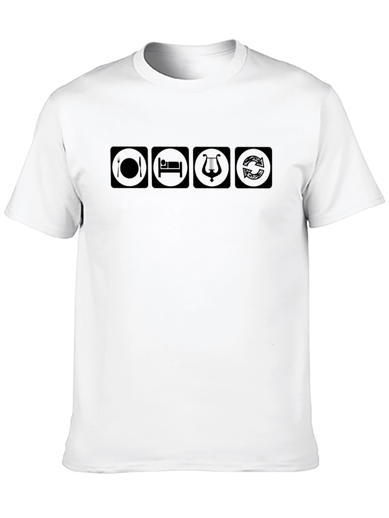 Eat Sleep Music Repeat T-Shirt - Black