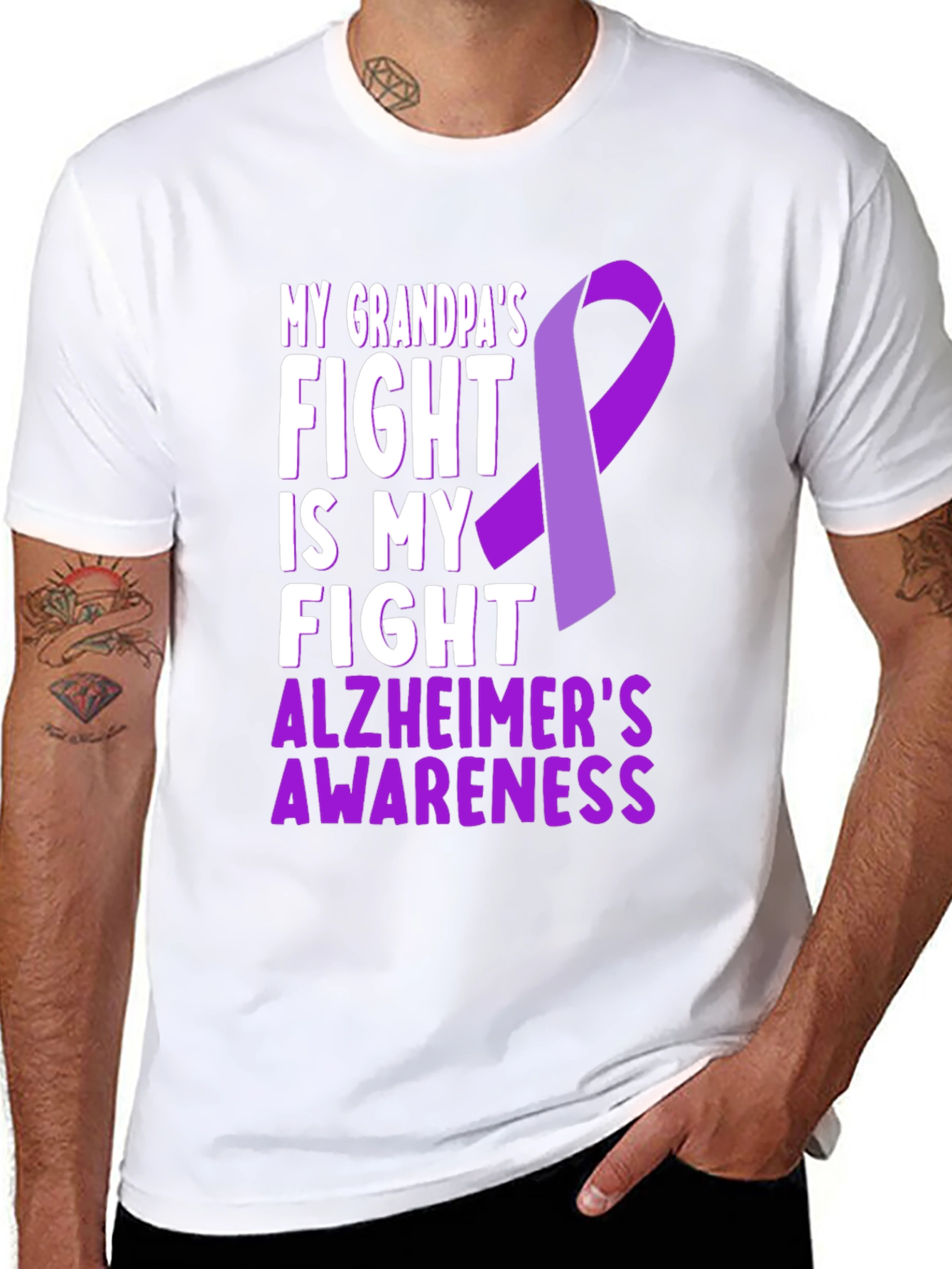 Alzheimers Awareness T-Shirt: Grandpas Fight