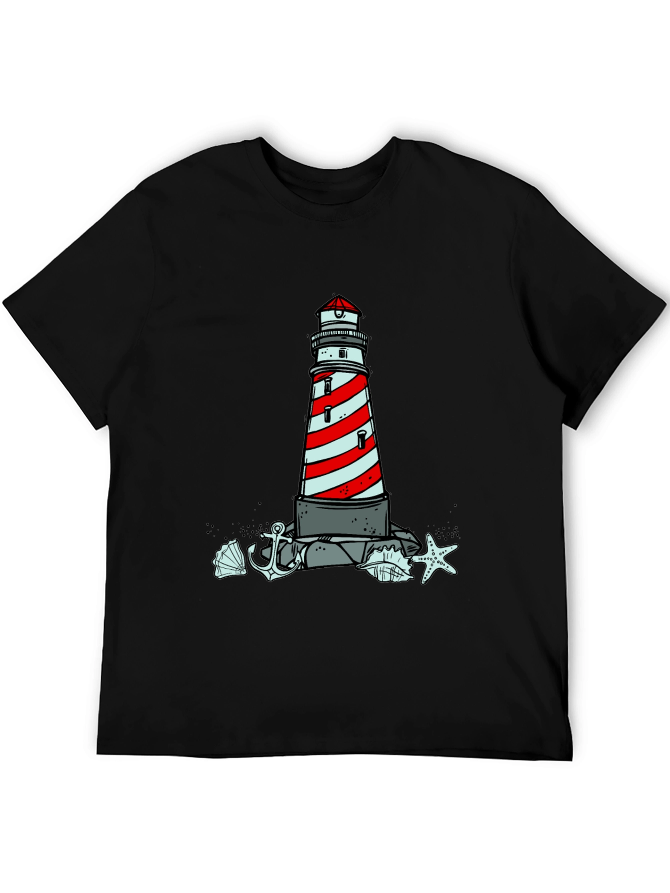 Coastal Lighthouse Graphic Tee - Nautical Style