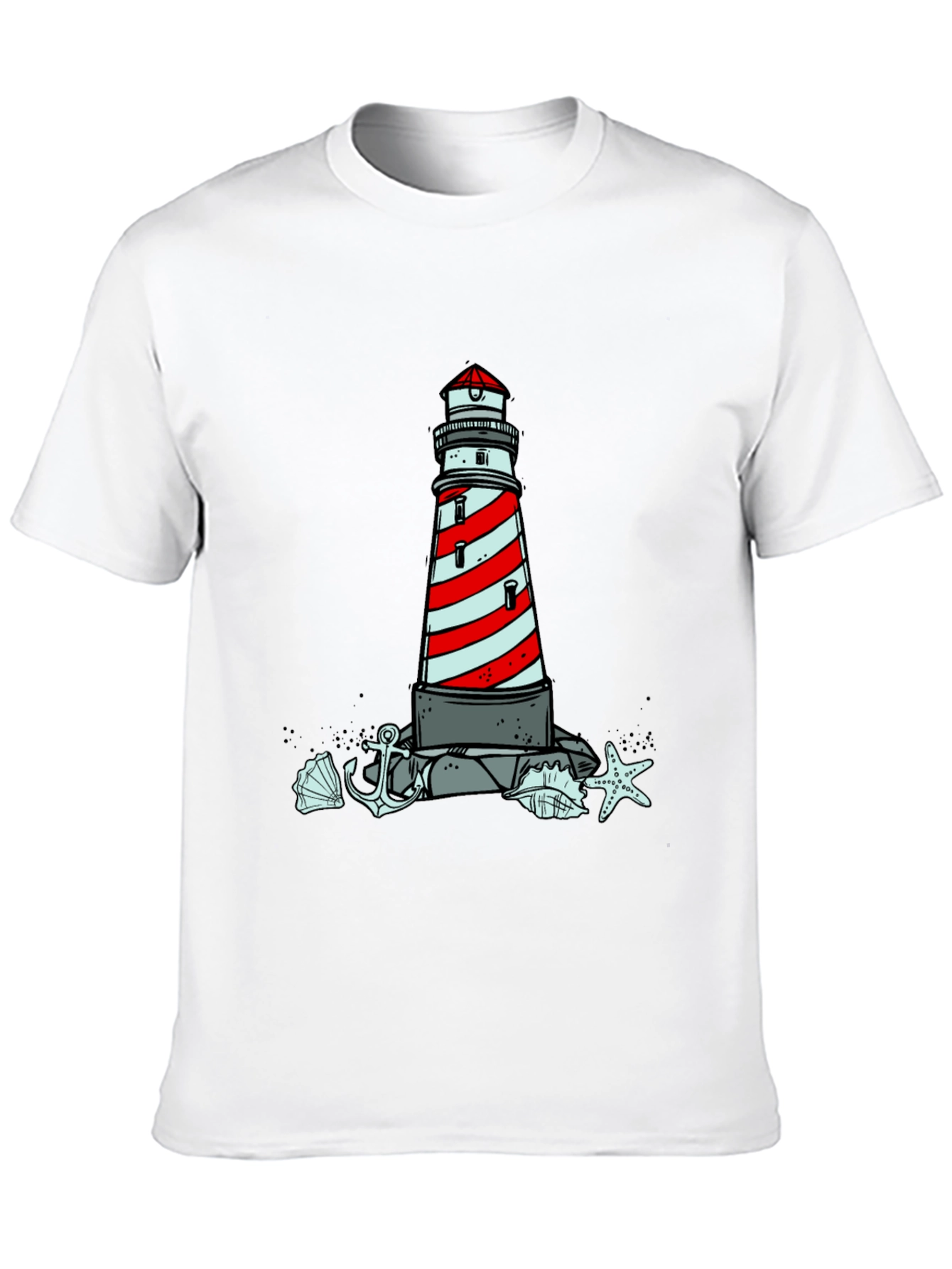 Coastal Lighthouse Graphic Tee - Nautical Style